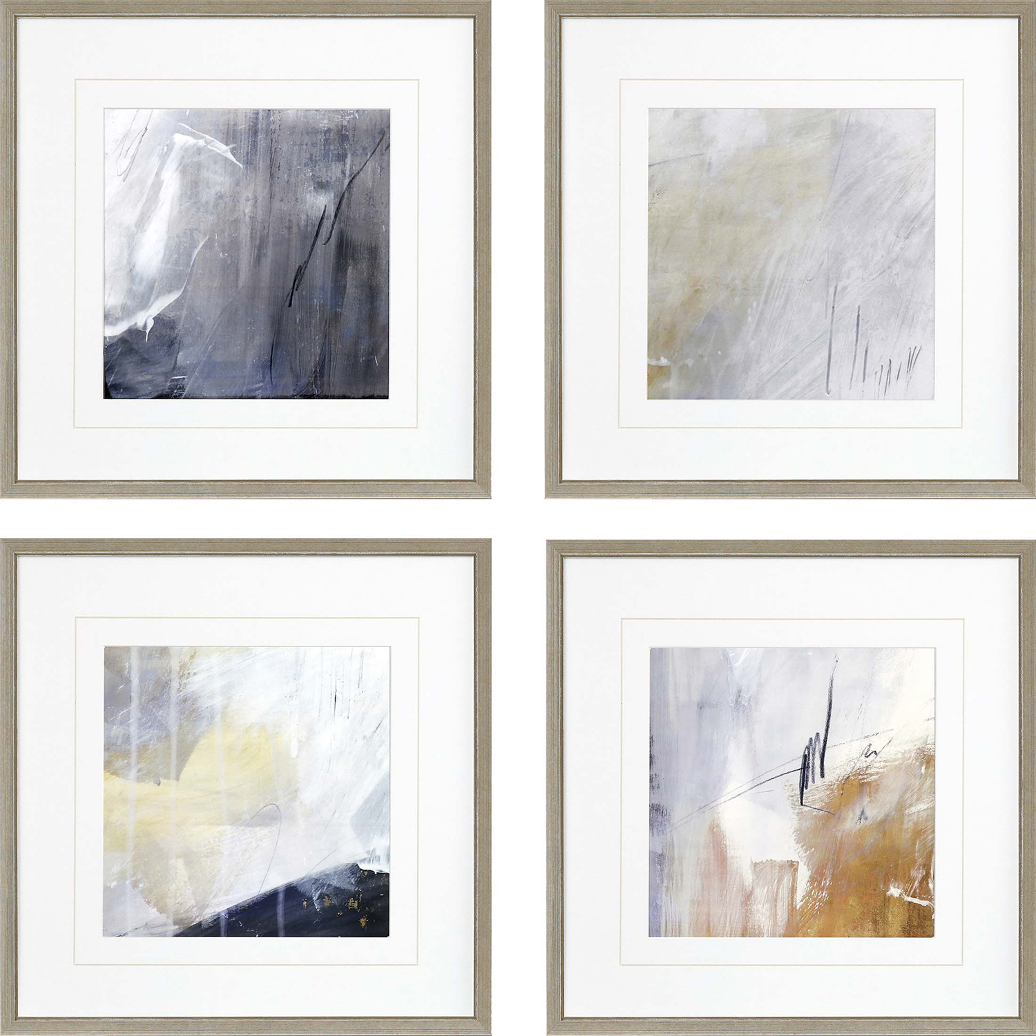 Nightscape Blue and Orange and Multi and Neutral Framed Art