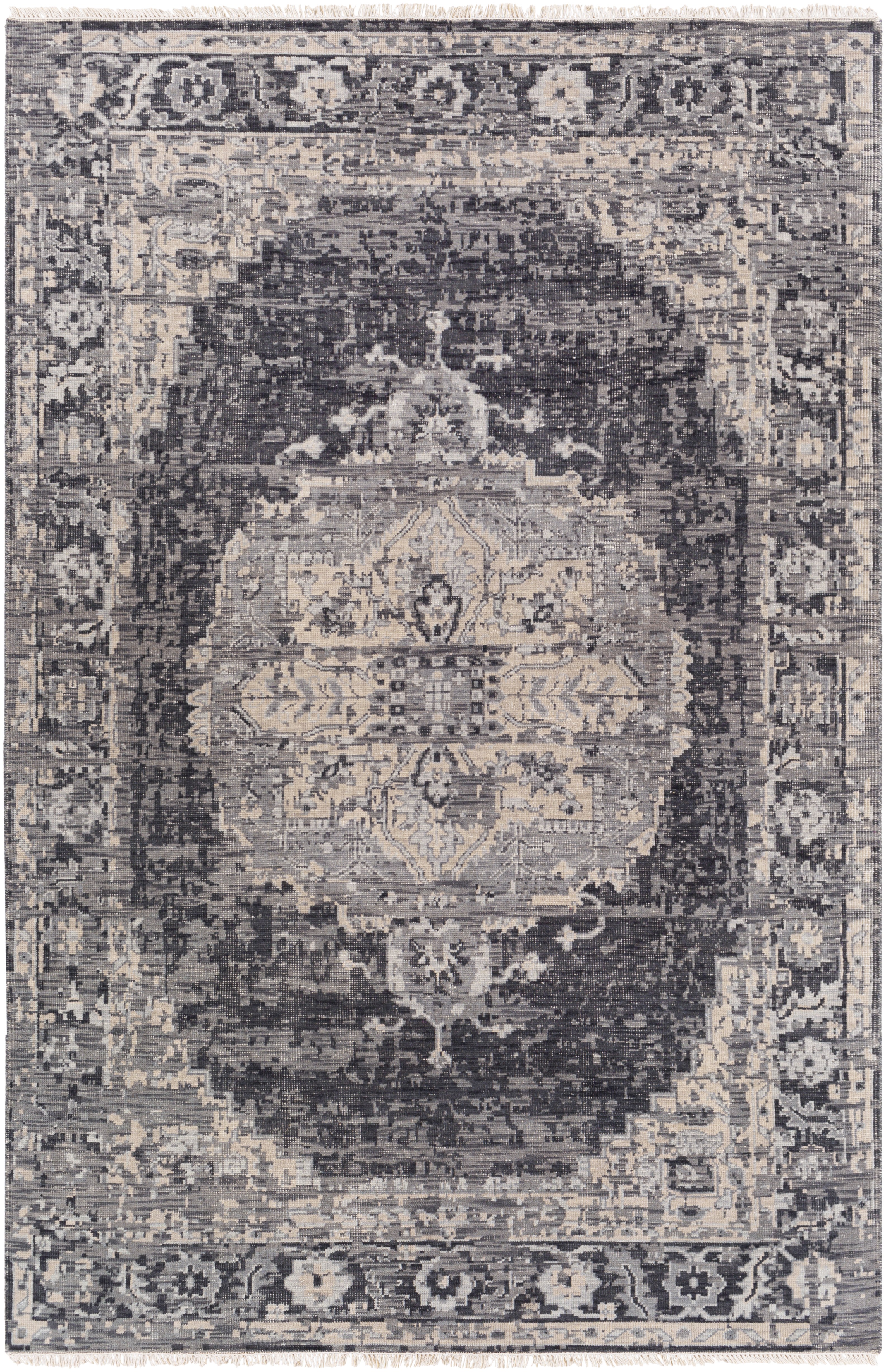 Festival 108 X 72 inch Black Rug in 6 X 9, Rectangle