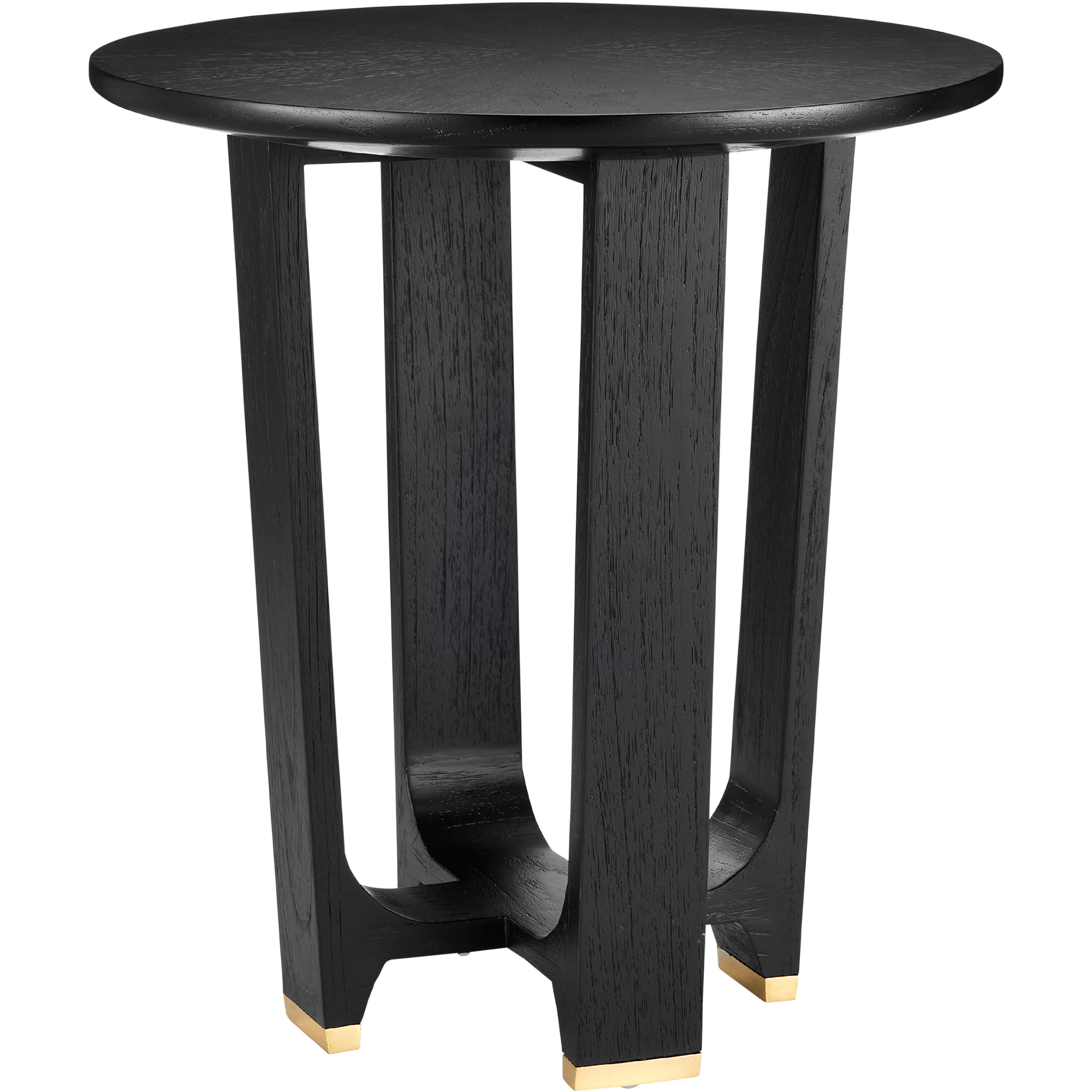 Blake 19.75 inch Matte Caviar Black/Polished Brass Accent Table