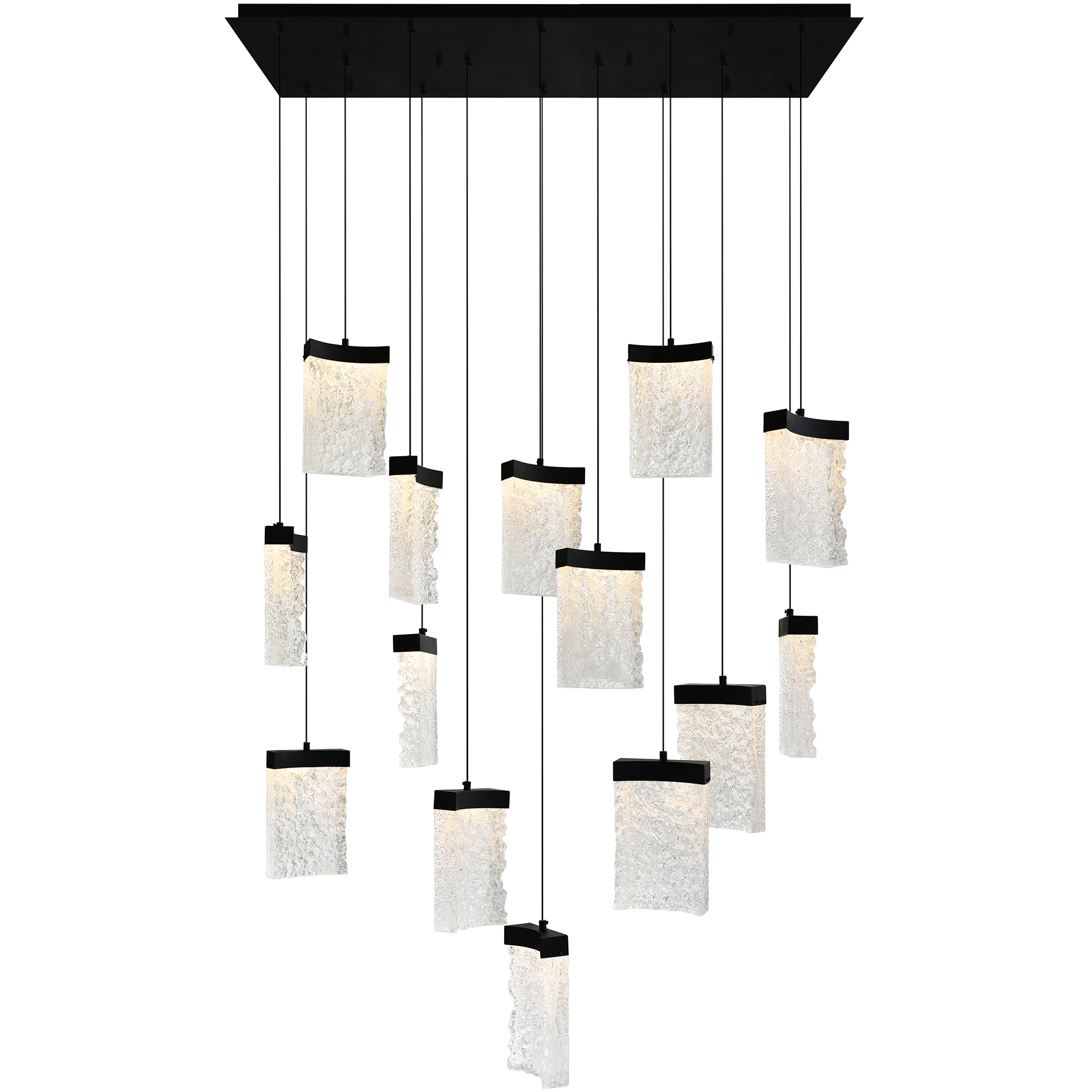 Lava LED 48 inch Black Chandelier Ceiling Light
