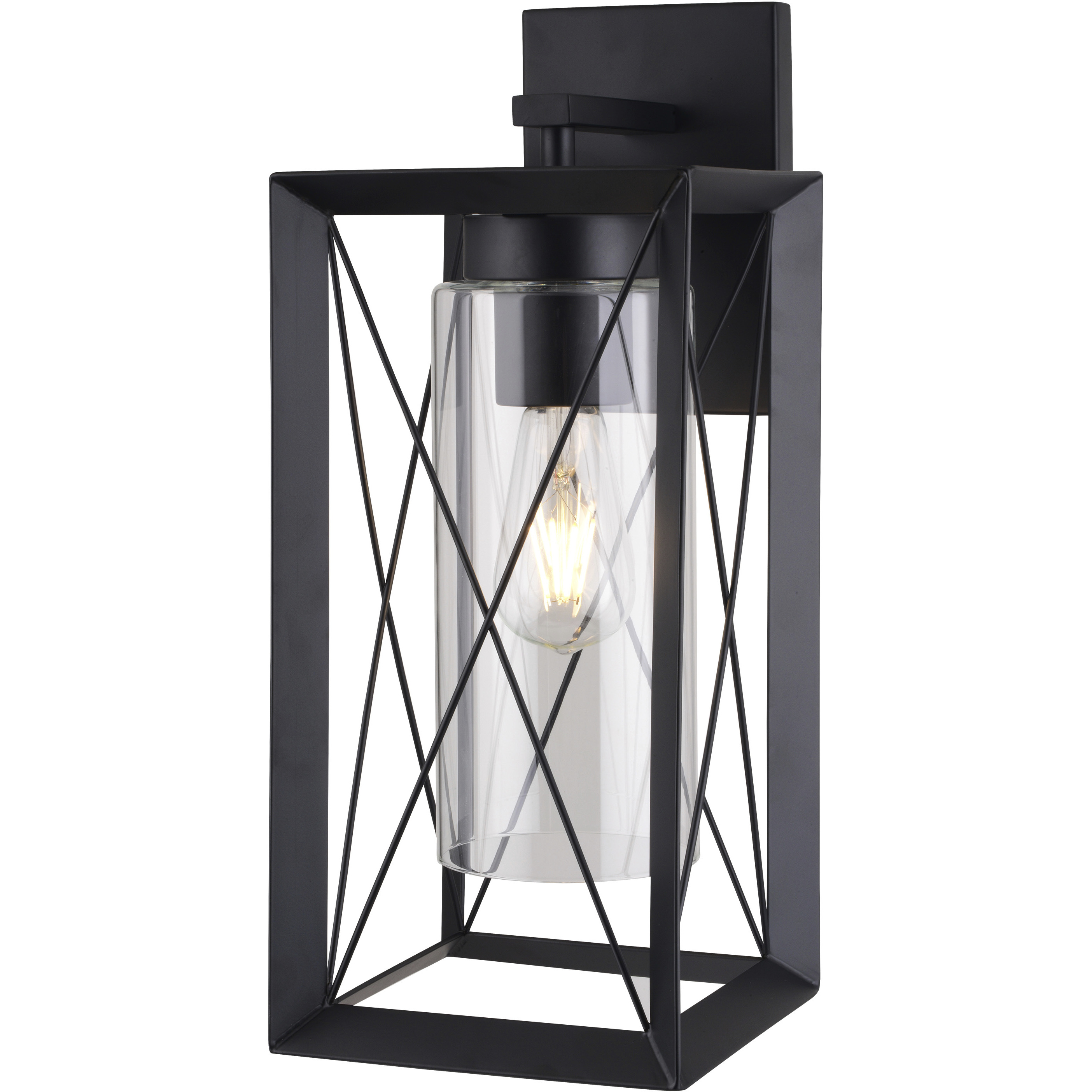 Milton 1 Light 16.75 inch Matte Black Outdoor Wall Lantern