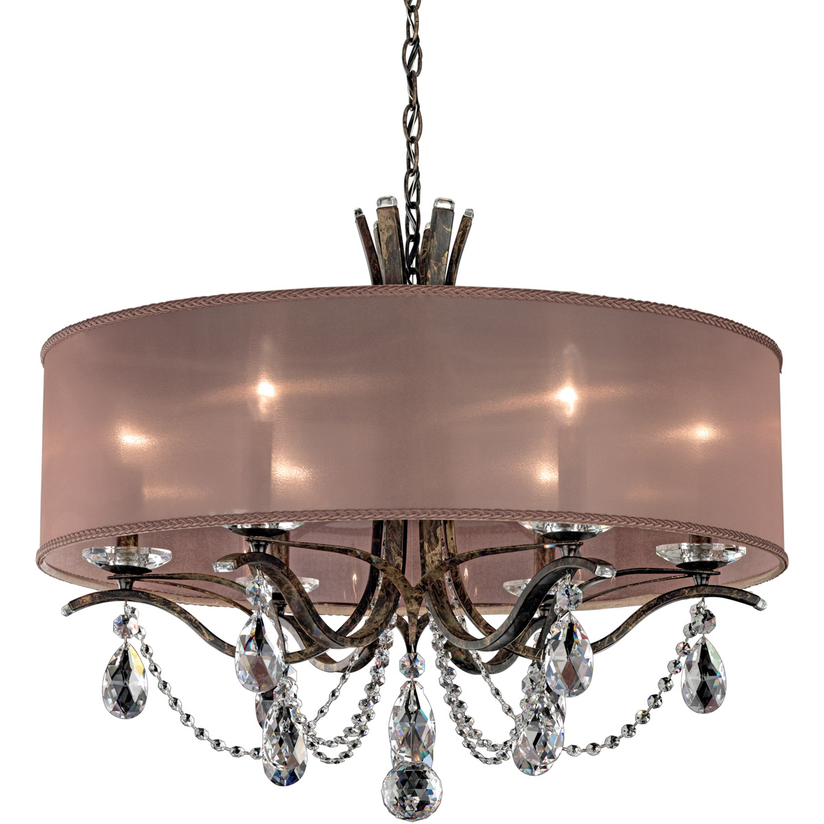 Vesca 6 Light Heirloom Gold Chandelier Ceiling Light in Heritage, White