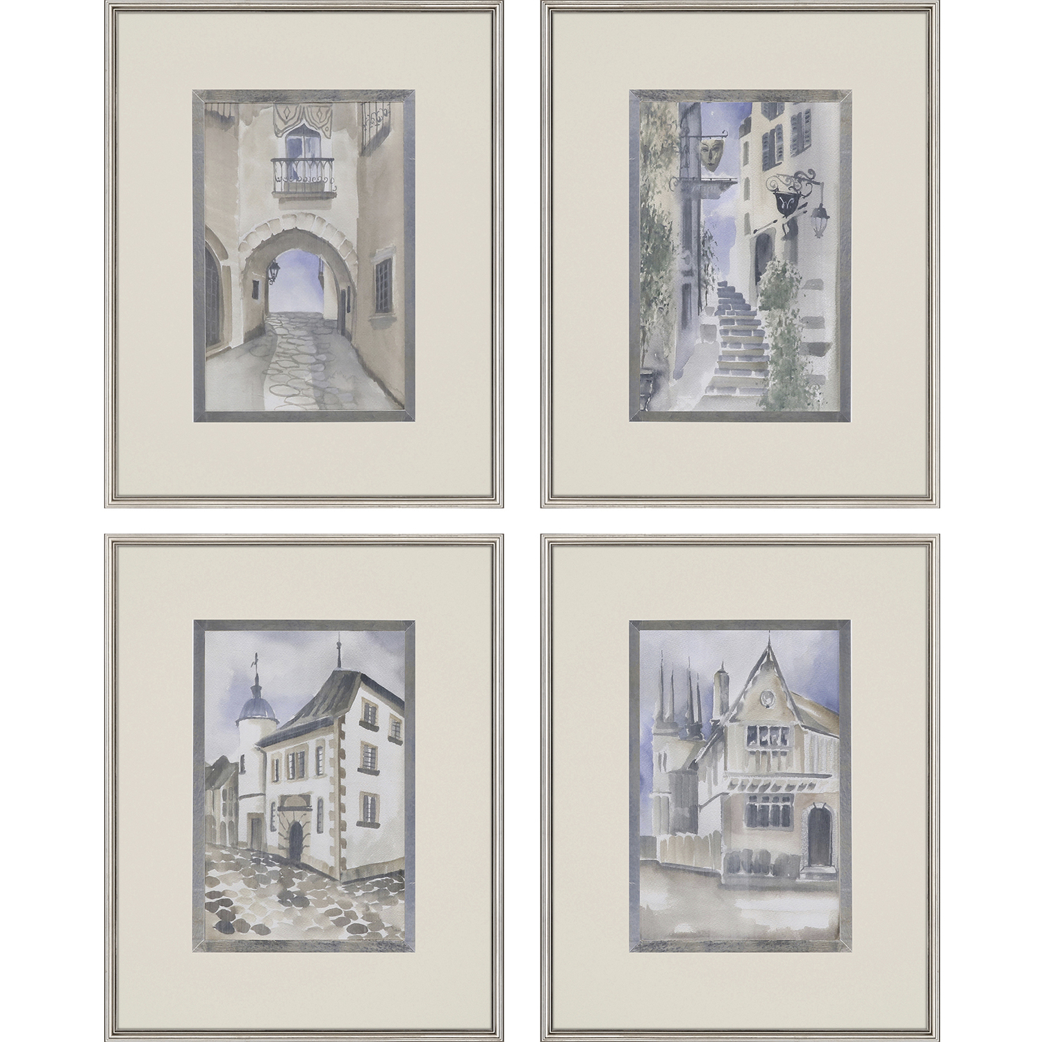 La Ville Multi and Blue and Neutral and Brown Framed Art, The Studio