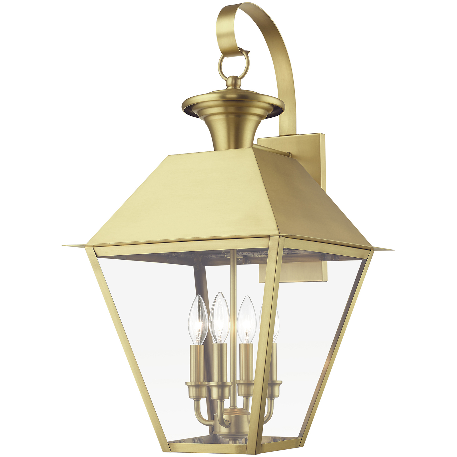 Wentworth 4 Light 28 inch Natural Brass Outdoor Extra Wall Lantern, Extra Large