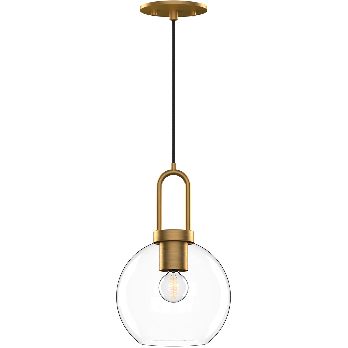 Alora Mood Soji 1 Light 7.88 inch Aged Gold Pendant Ceiling Light in Clear Glass