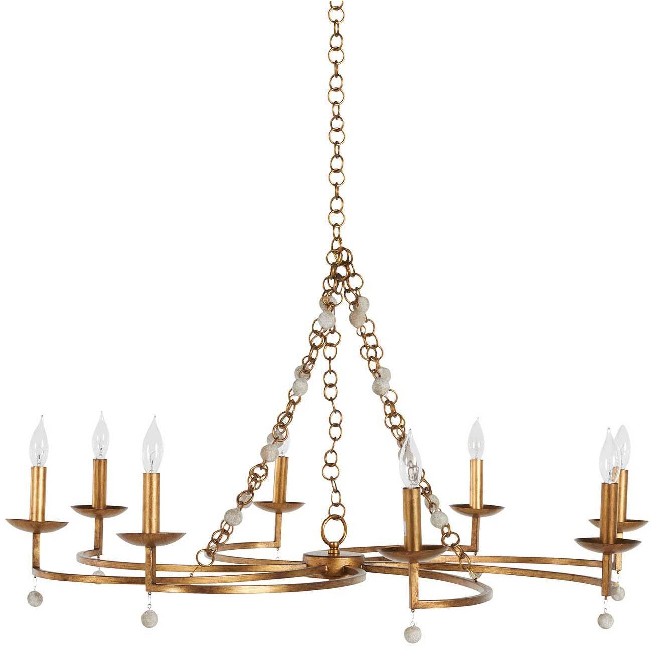 Carrie 8 Light 41.5 inch Antique Gold / Antique White Chandelier Ceiling Light