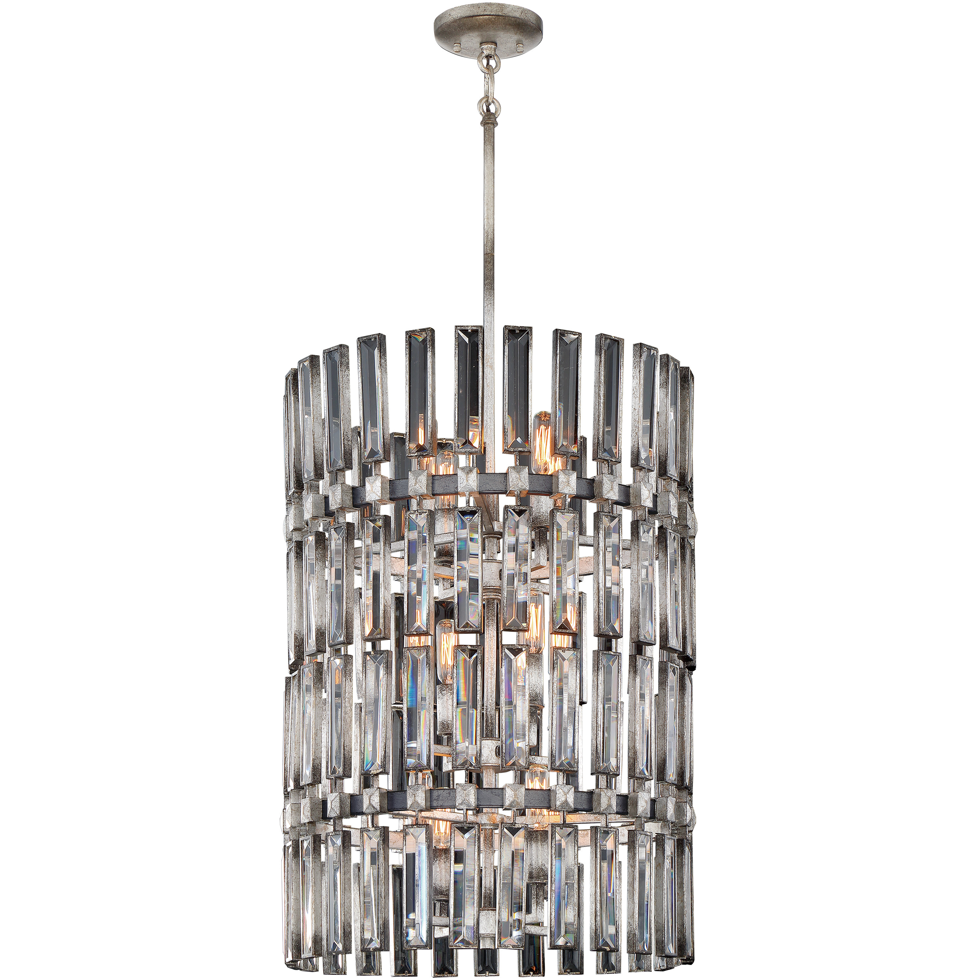 Belle Aurore 12 Light 17 inch Shadow Silver Leaf Pendant Ceiling Light