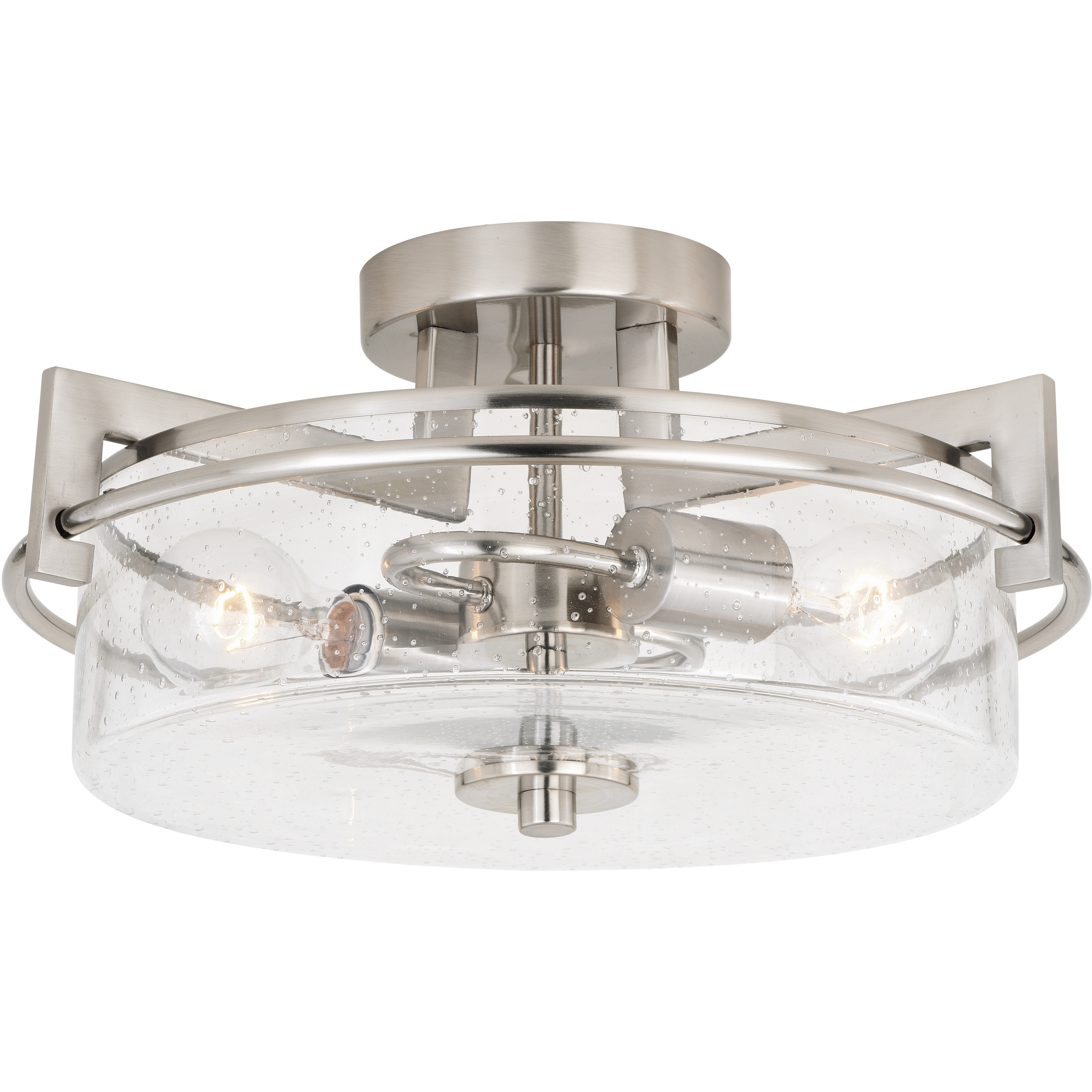 Addison LED 15 inch Satin Nickel Semi-Flush Mount Ceiling Light