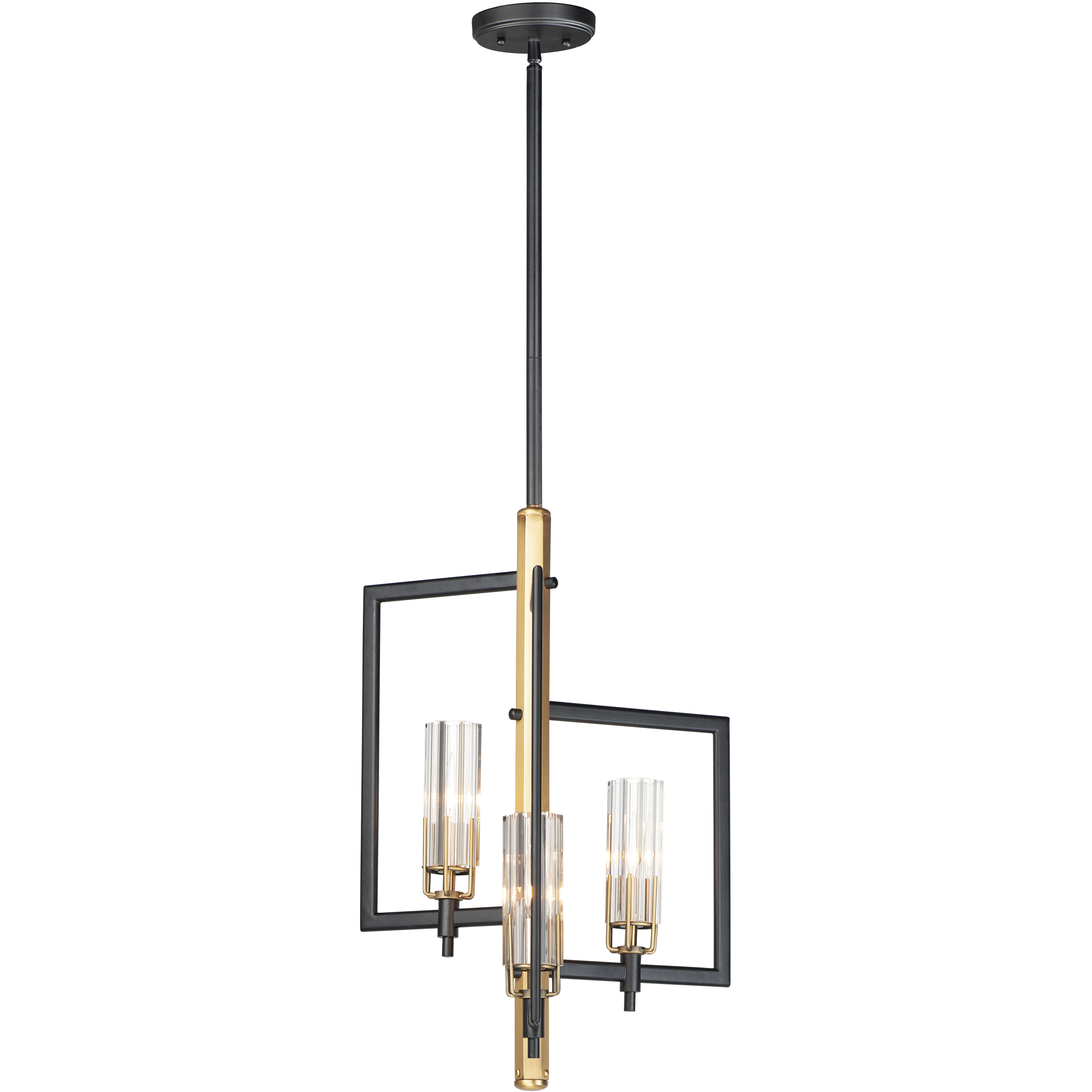 Flambeau 3 Light 12.75 inch Black and Antique Brass Single Pendant Ceiling Light