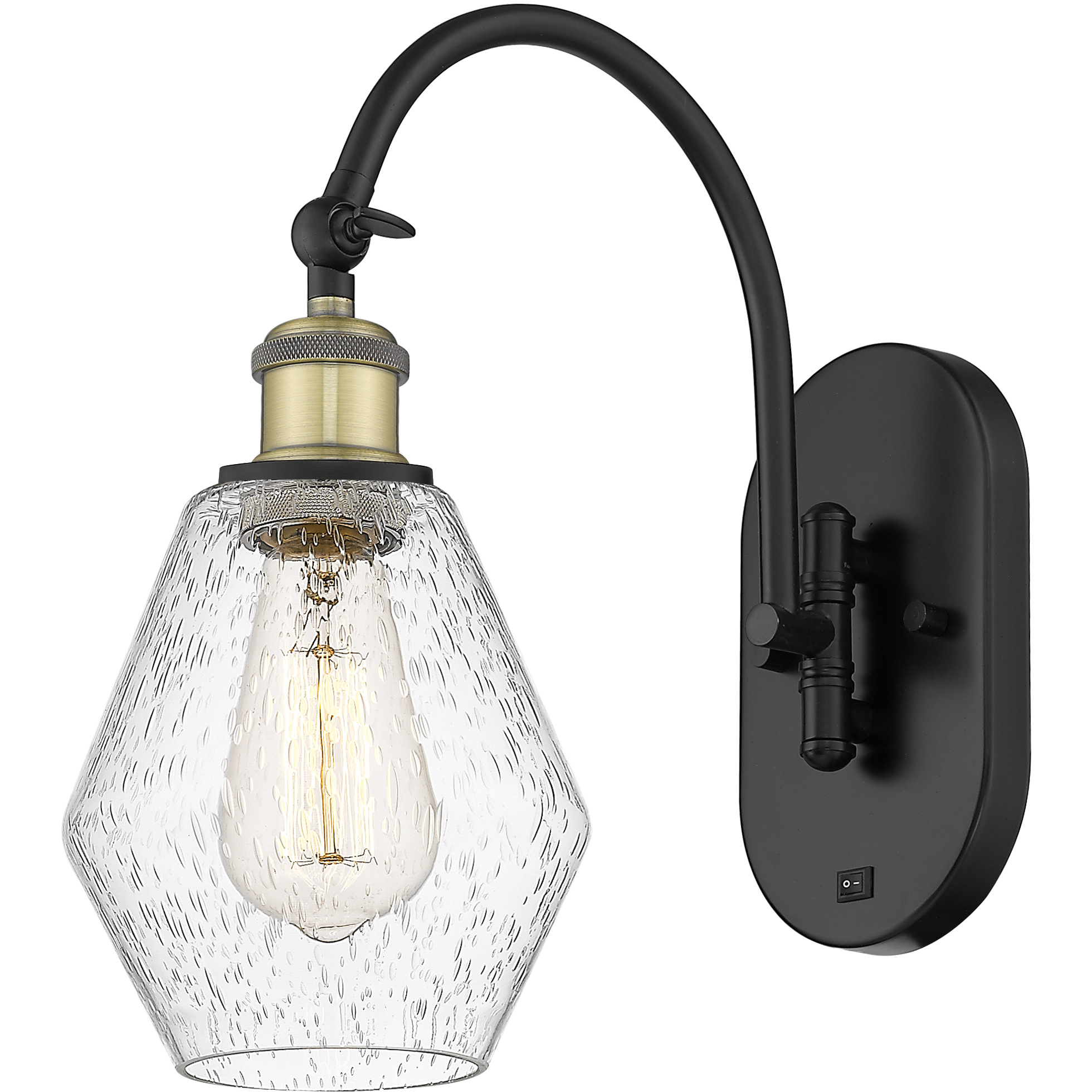 Ballston Cindyrella 1 Light 6 inch Black Antique Brass Sconce Wall Light in Seedy Glass