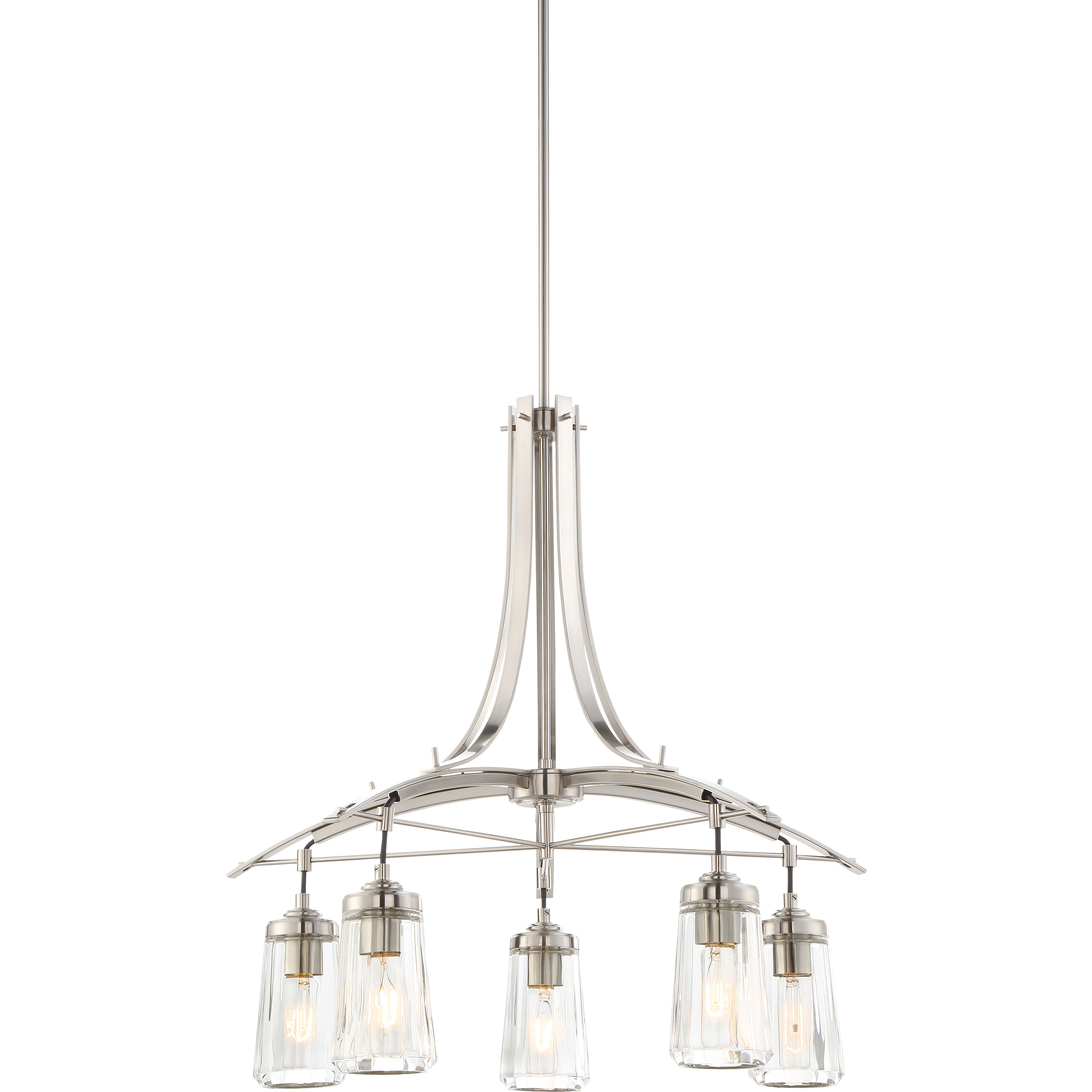 Poleis 5 Light 26.5 inch Brushed Nickel Chandelier Ceiling Light