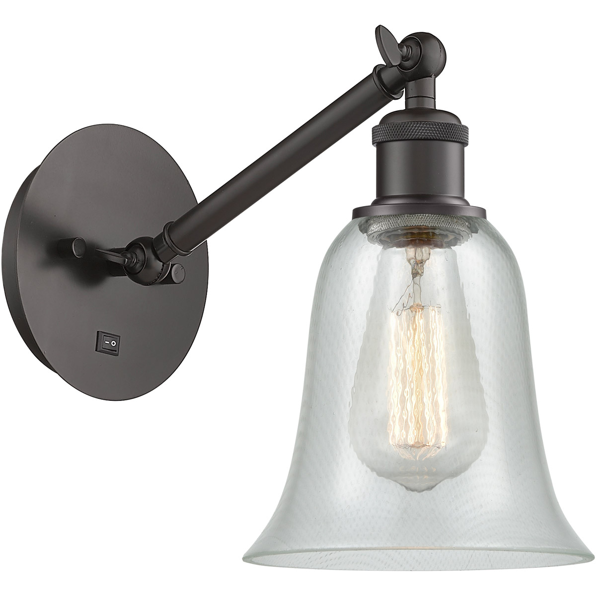 Ballston Hanover 1 Light 6.25 inch Oil Rubbed Bronze Sconce Wall Light in Fishnet Glass
