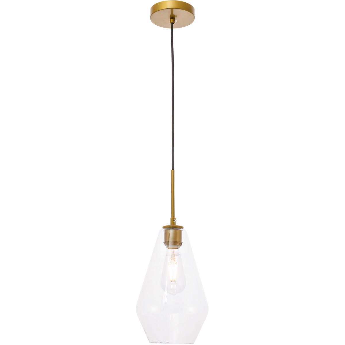 Gene 1 Light 7.1 inch Brass Pendant Ceiling Light