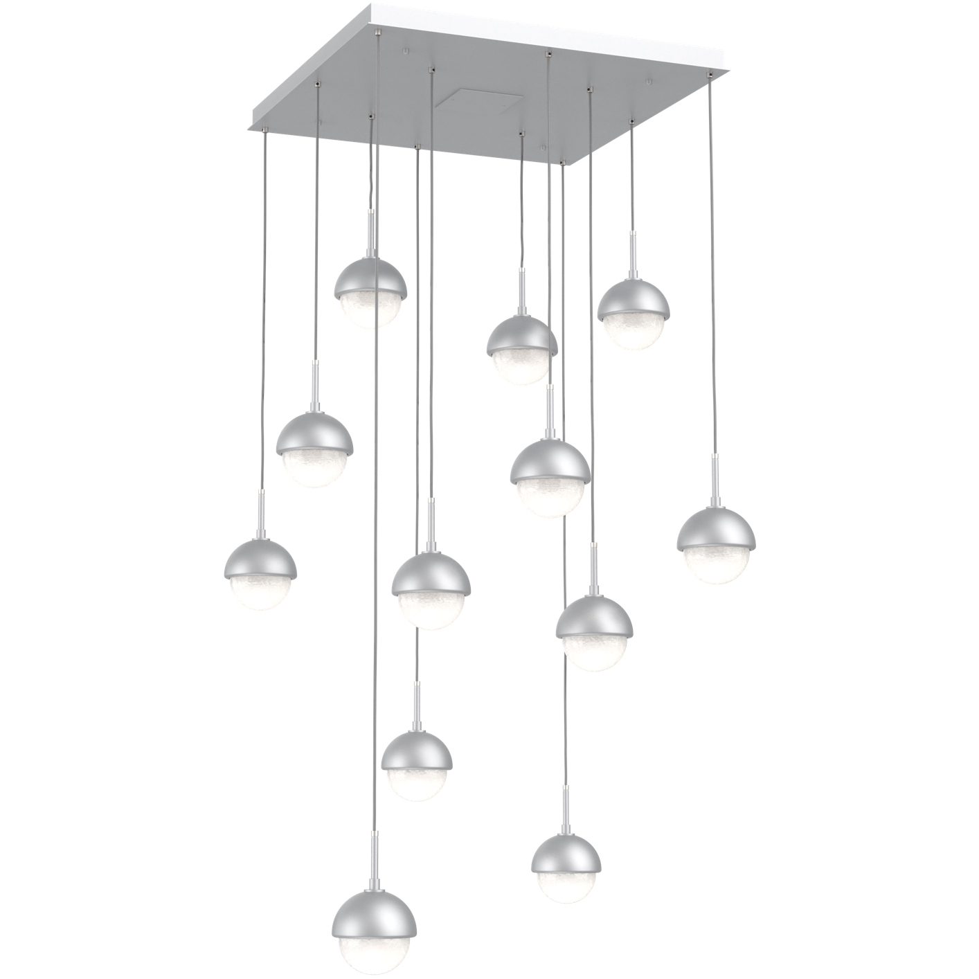 Cabochon LED Classic Silver Pendant Chandelier Ceiling Light in 2700K LED, Opal White