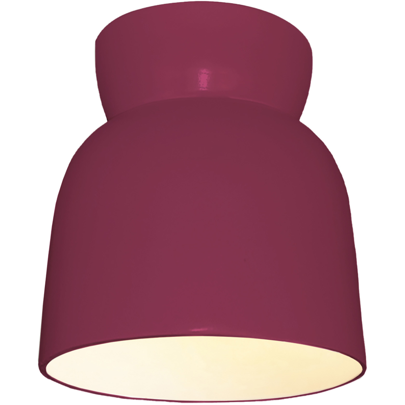 Radiance Collection - Hourglass 1 Light 7.5 inch Cerise Flush-Mount Ceiling Light in Replaceable Bulb, Form+Finish+Function