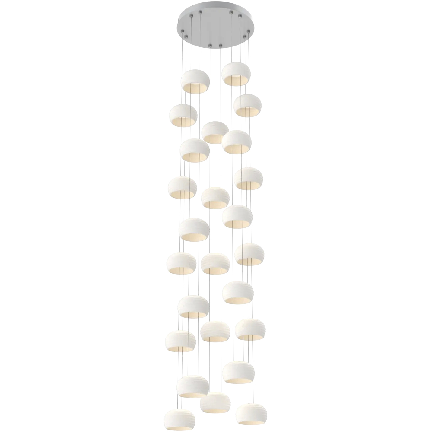 Torno LED 20 inch Classic Silver with Chalk Stack Multi-Pendant Ceiling Light