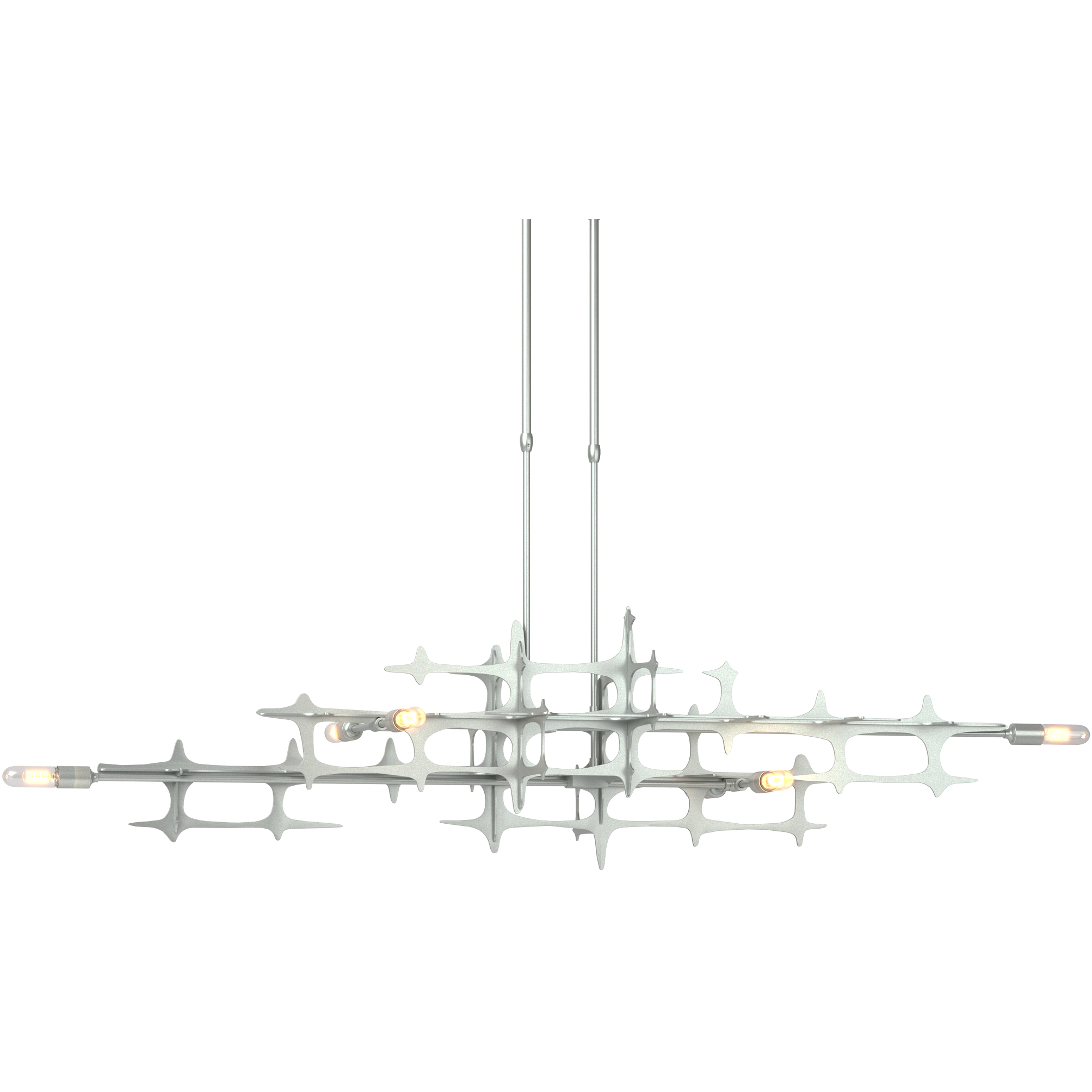 Grid 6 Light 53.6 inch Vintage Platinum Pendant Ceiling Light - Open Box