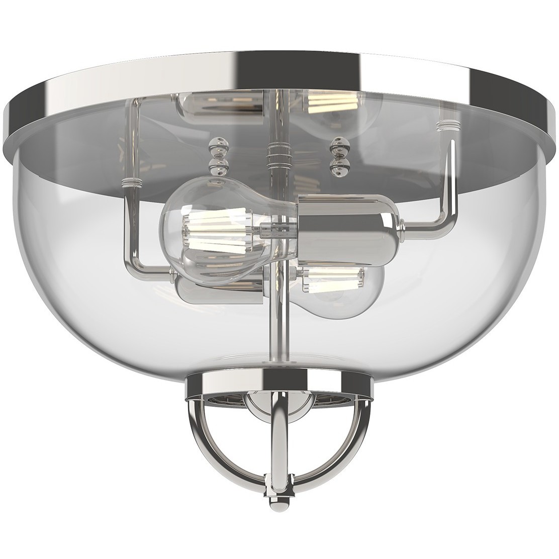 Lancaster 2 Light 12.5 inch Polished Nickel Flush Mount Ceiling Light
