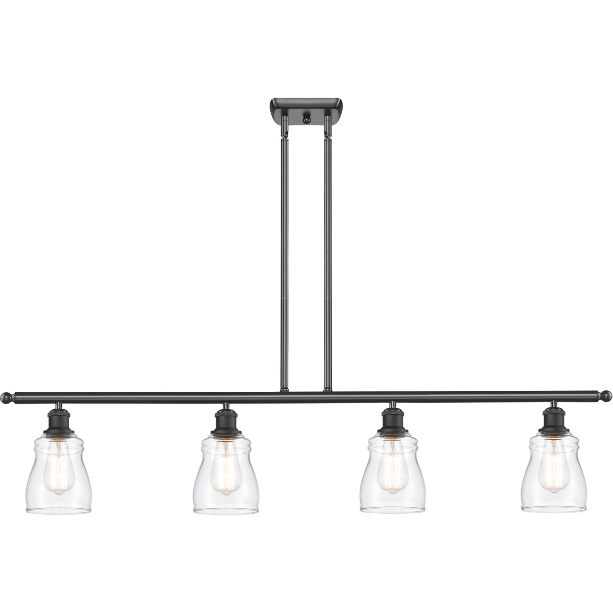 Ballston Ellery LED 48 inch Matte Black Island Light Ceiling Light in Clear Glass, Ballston