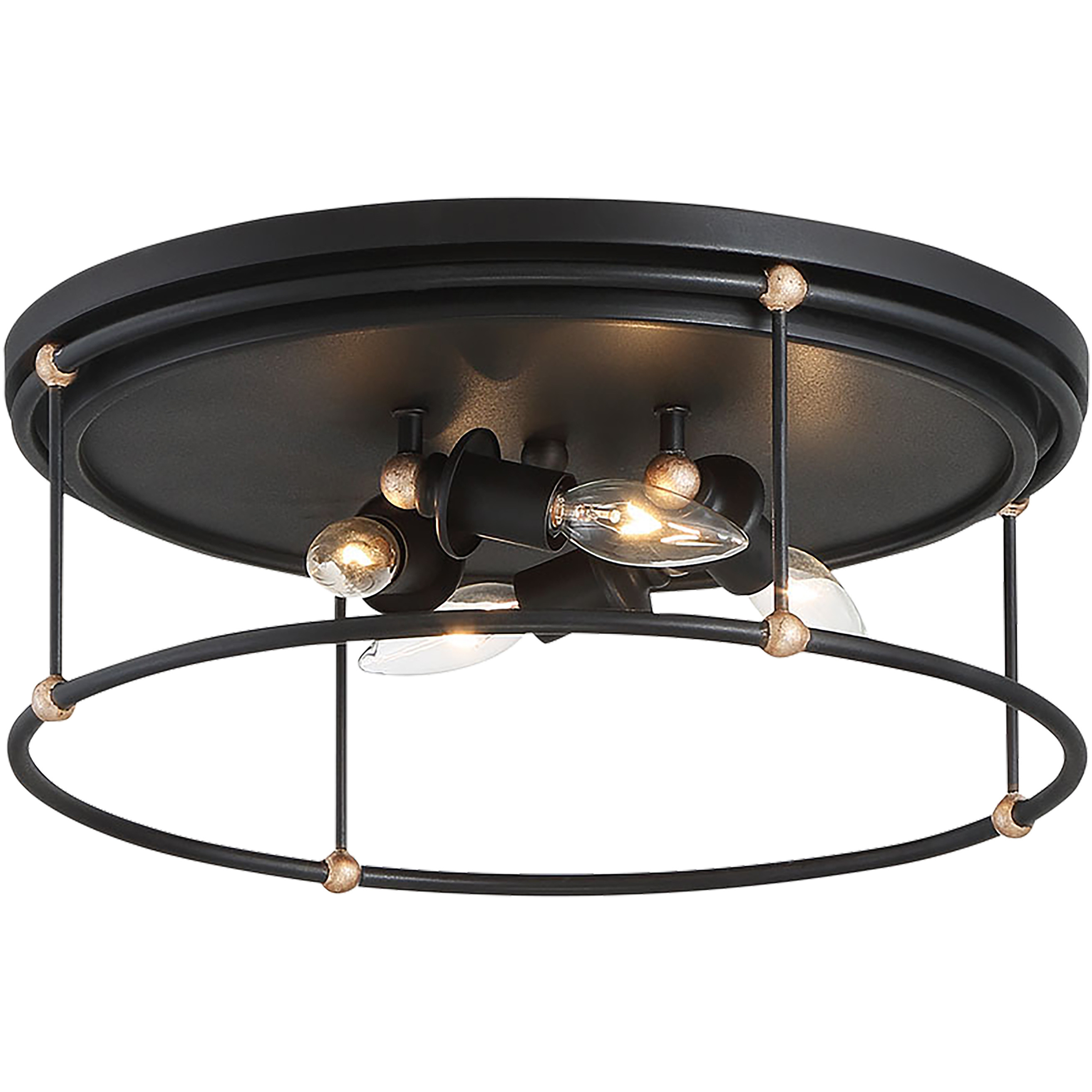 Minka-Lavery Westchester County 4 Light 17 inch Sand Coal/Skyline Gold Leaf Flush Mount Ceiling Light 1040-677 - Open Box
