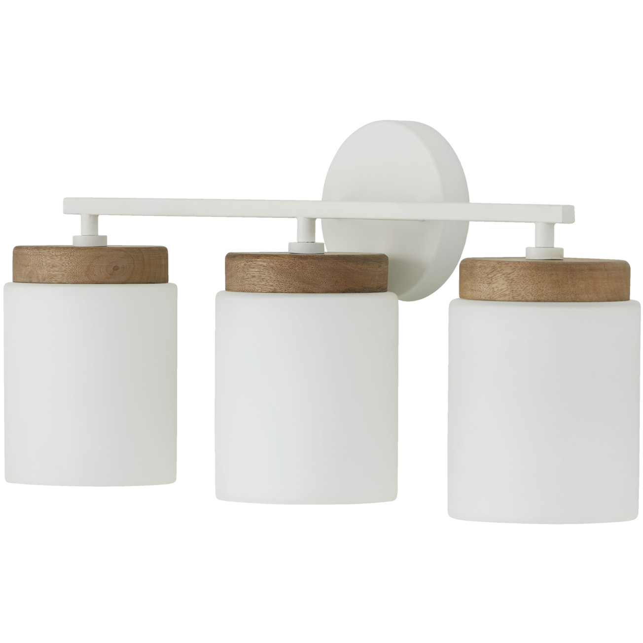 Liam 3 Light 23.5 inch Light Wood and White Vanity Light Wall Light