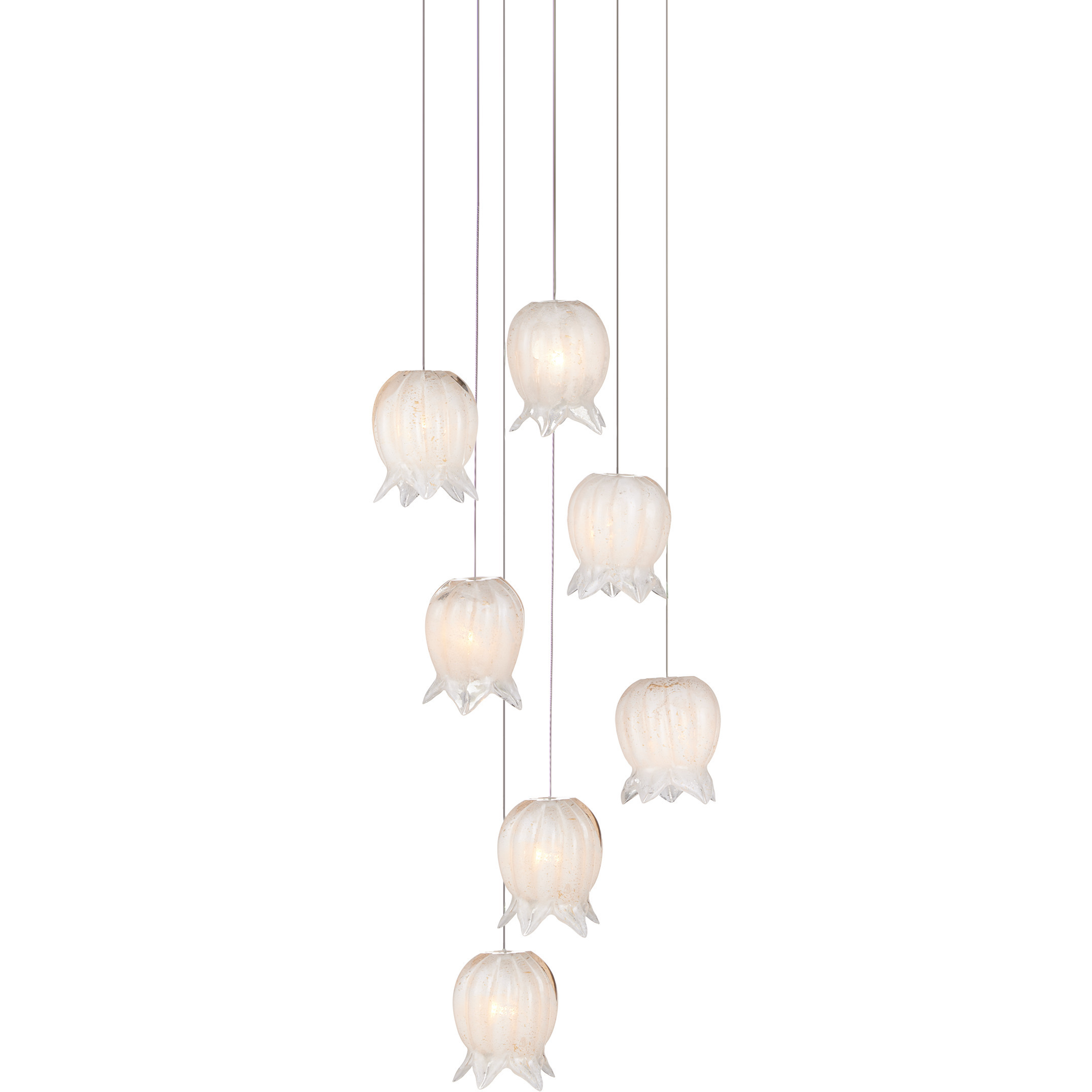 Polpo 7 Light 13 inch Silver Multi-Drop Pendant Ceiling Light