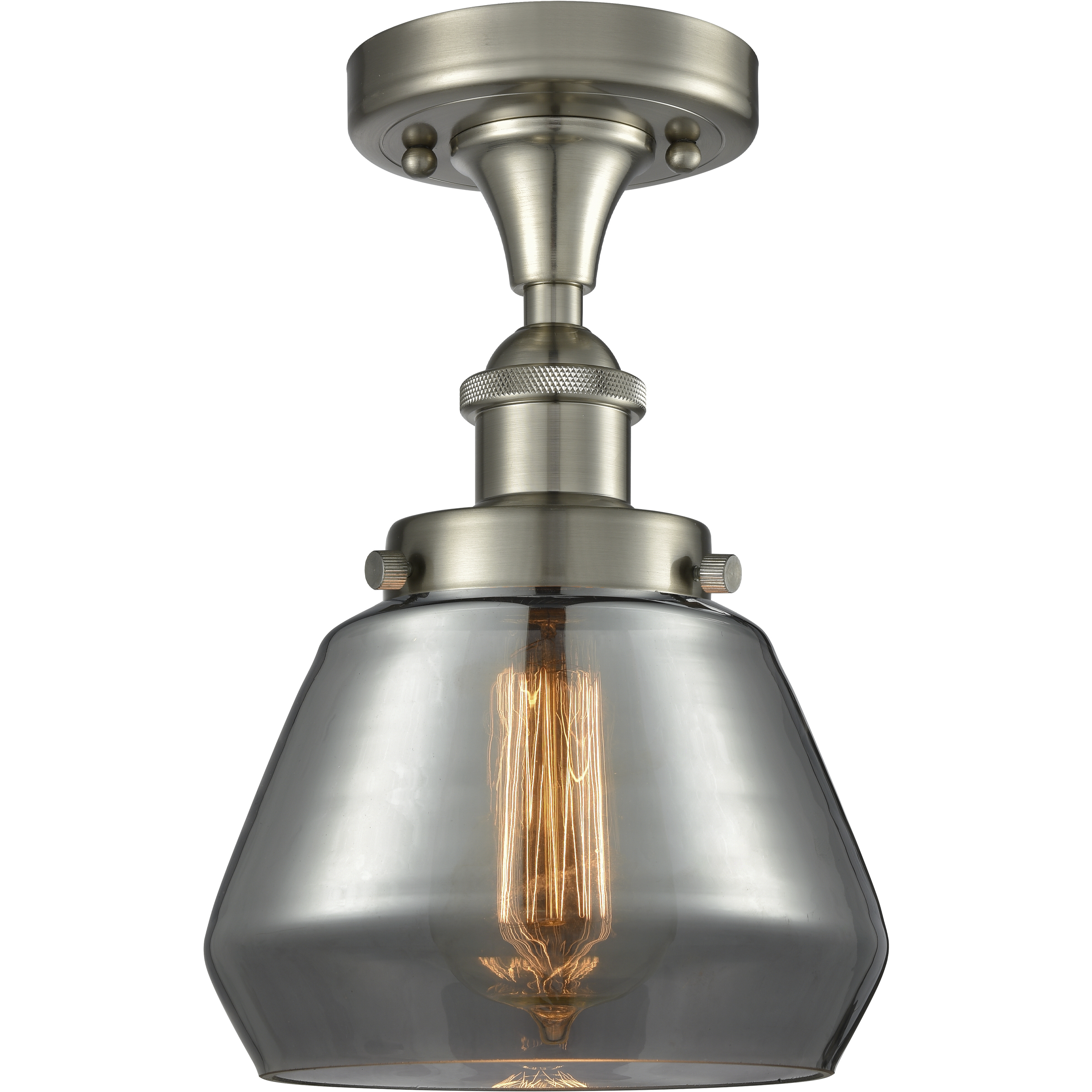 Fulton 1 Light 6.5 inch Brushed Satin Nickel Semi-Flush Mount Ceiling Light
