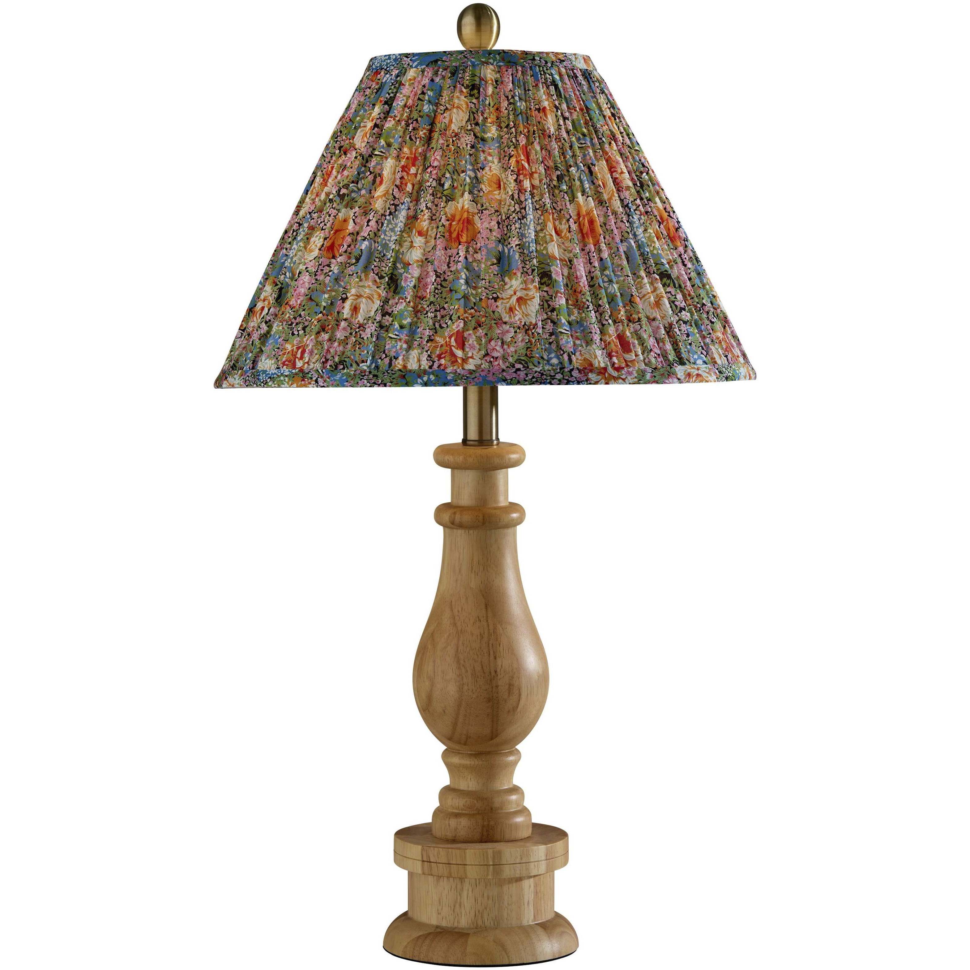 Faye 26.5 inch 100 watt Natural Wood Table Lamp Portable Light, Tall