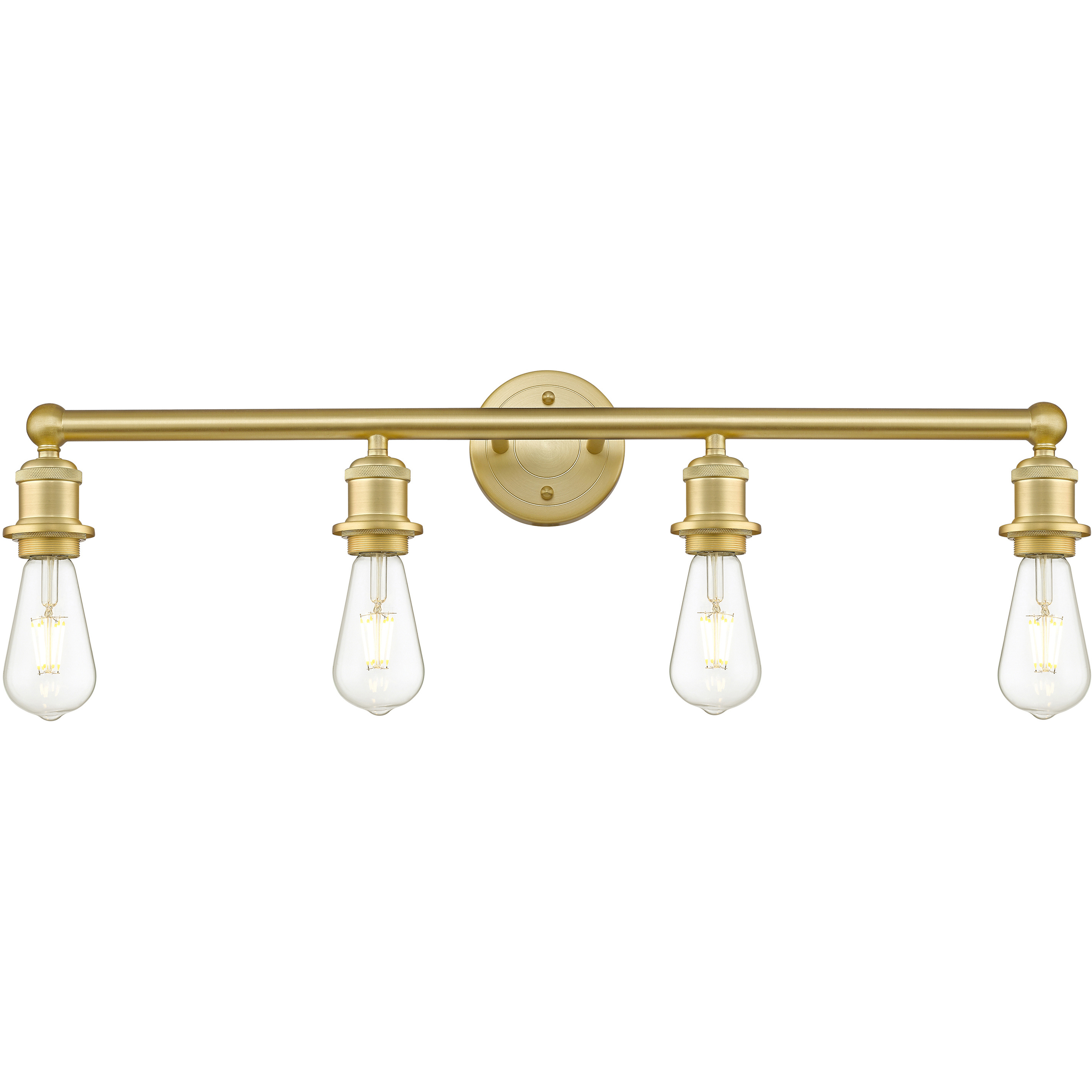 Edison 4 Light 27 inch Satin Gold Bath Vanity Light Wall Light