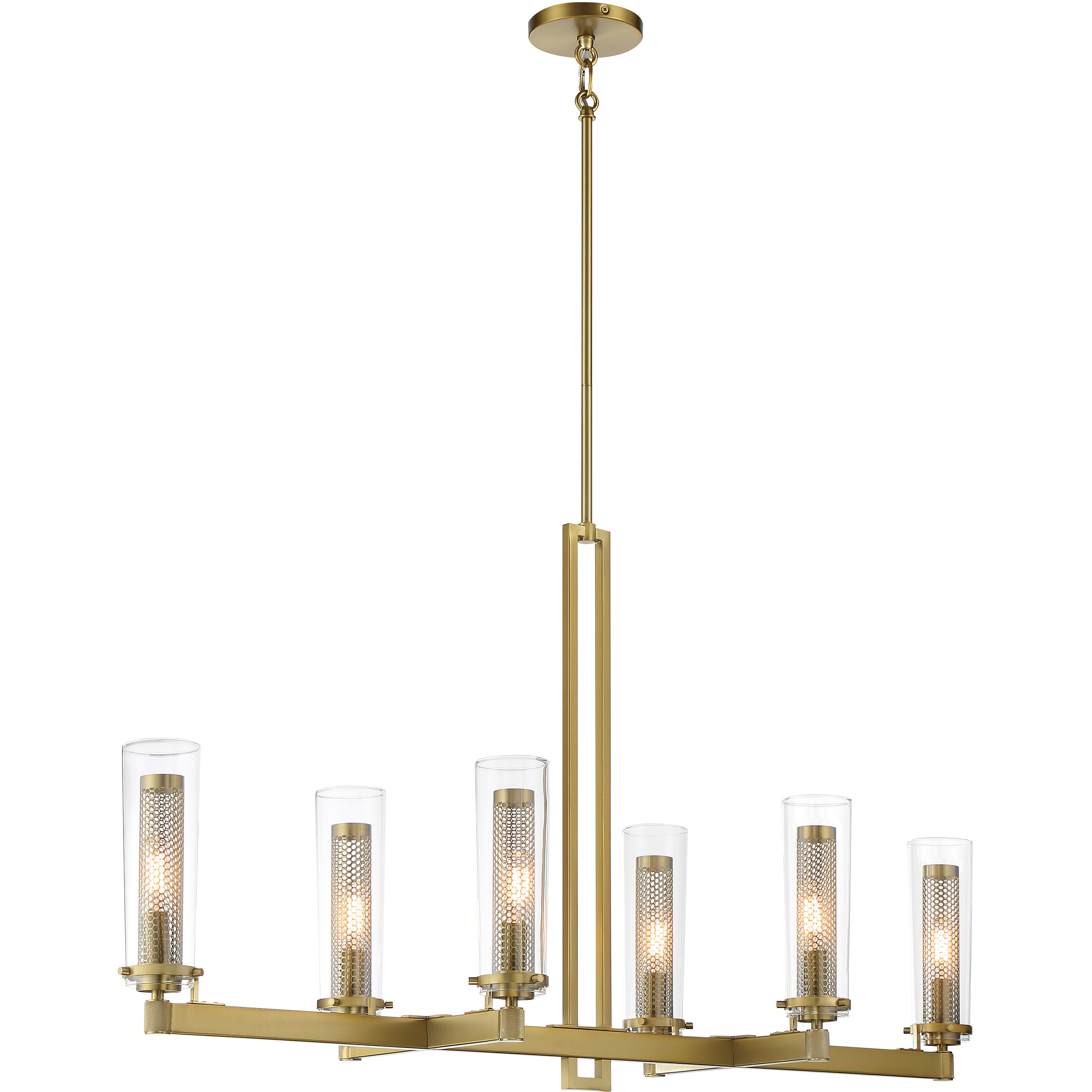 Emmerham 6 Light 44 inch Soft Brass Island Light Ceiling Light