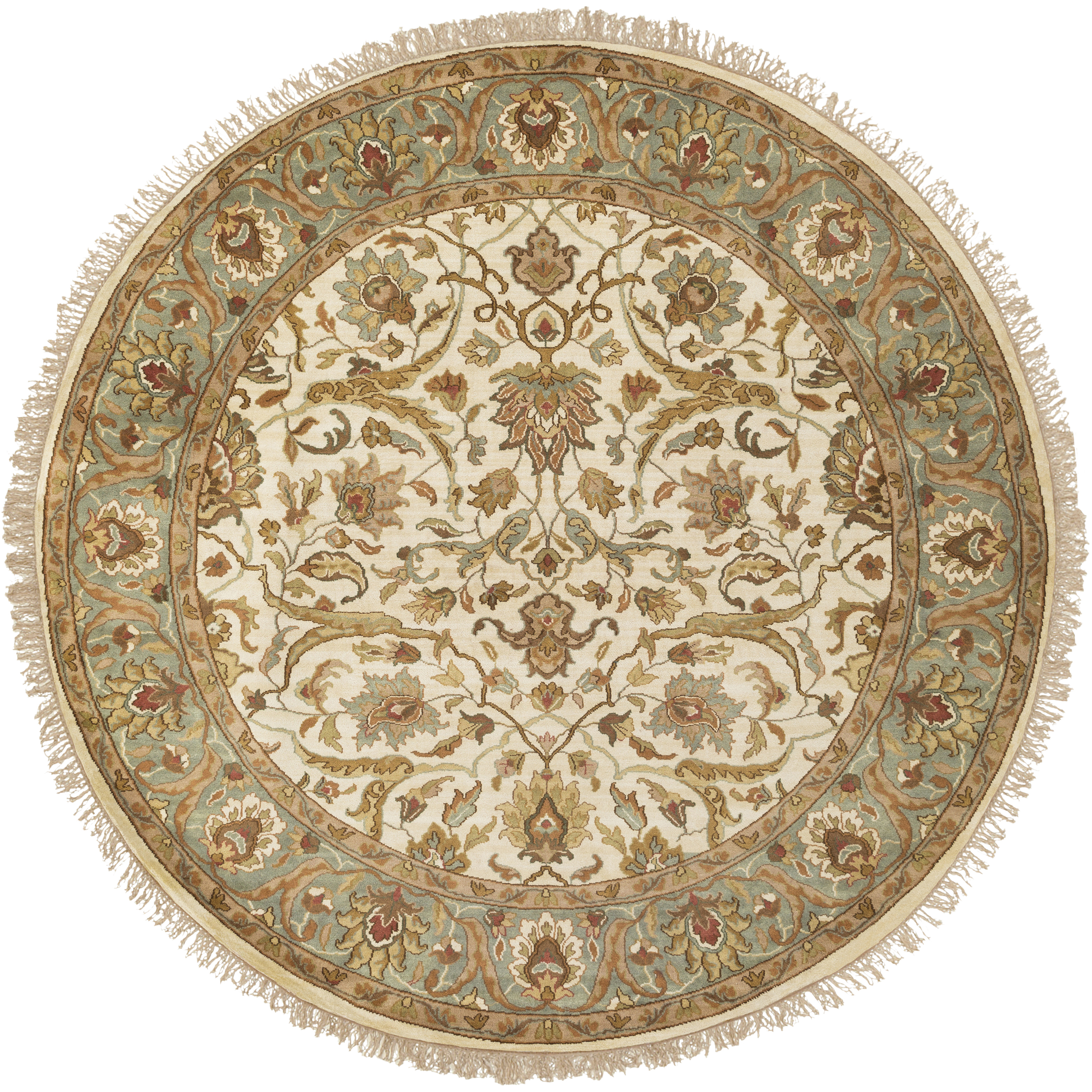 Taj Mahal 96 X 96 inch Khaki, Seafoam, Camel Rug