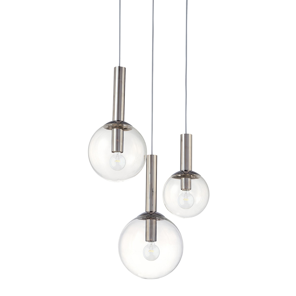 Bubbles 3 Light 20 inch Polished Nickel Pendant Ceiling Light