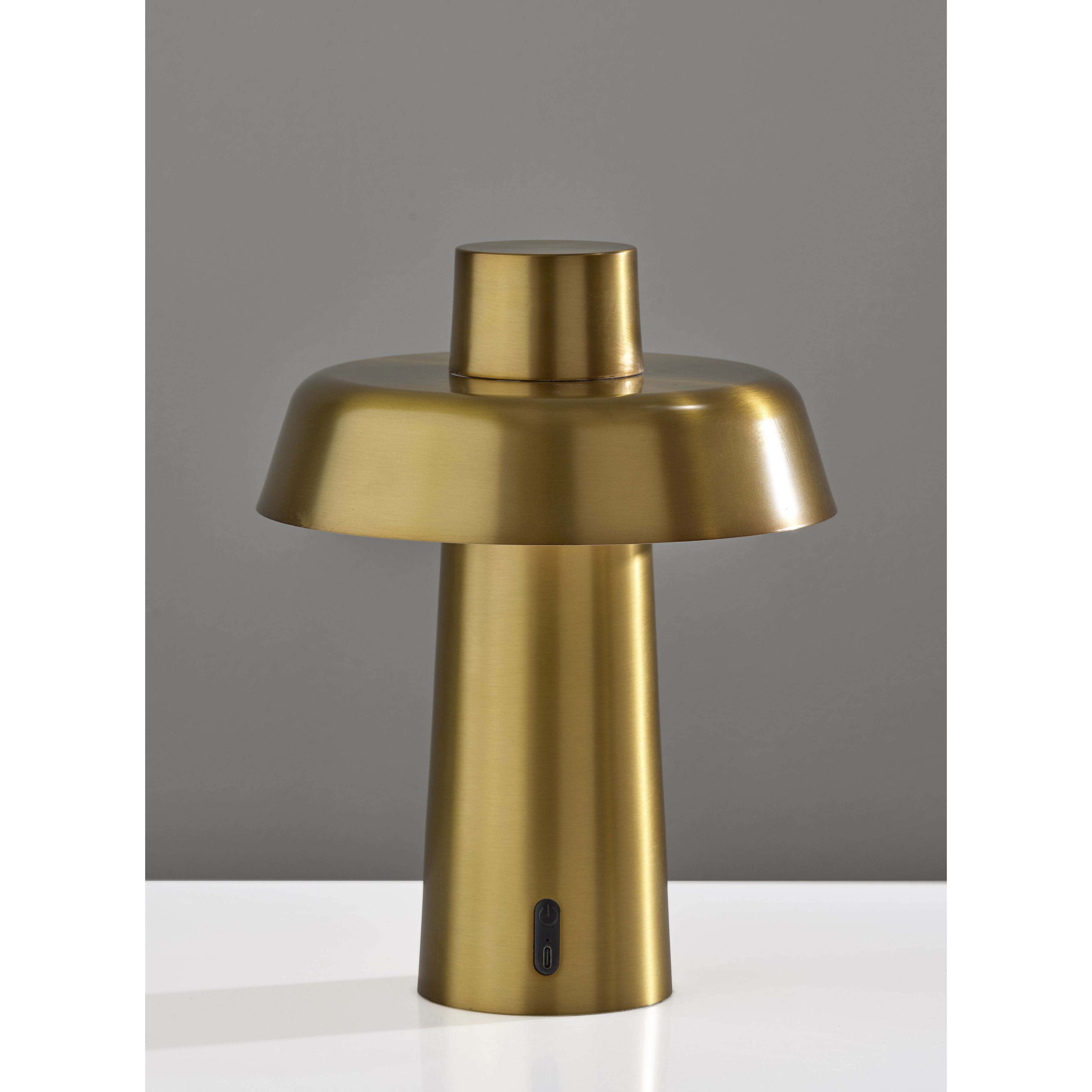 Pirlo 11.75 inch 4.00 watt Antique Brass Cordless Table Lamp Portable Light, ADS360