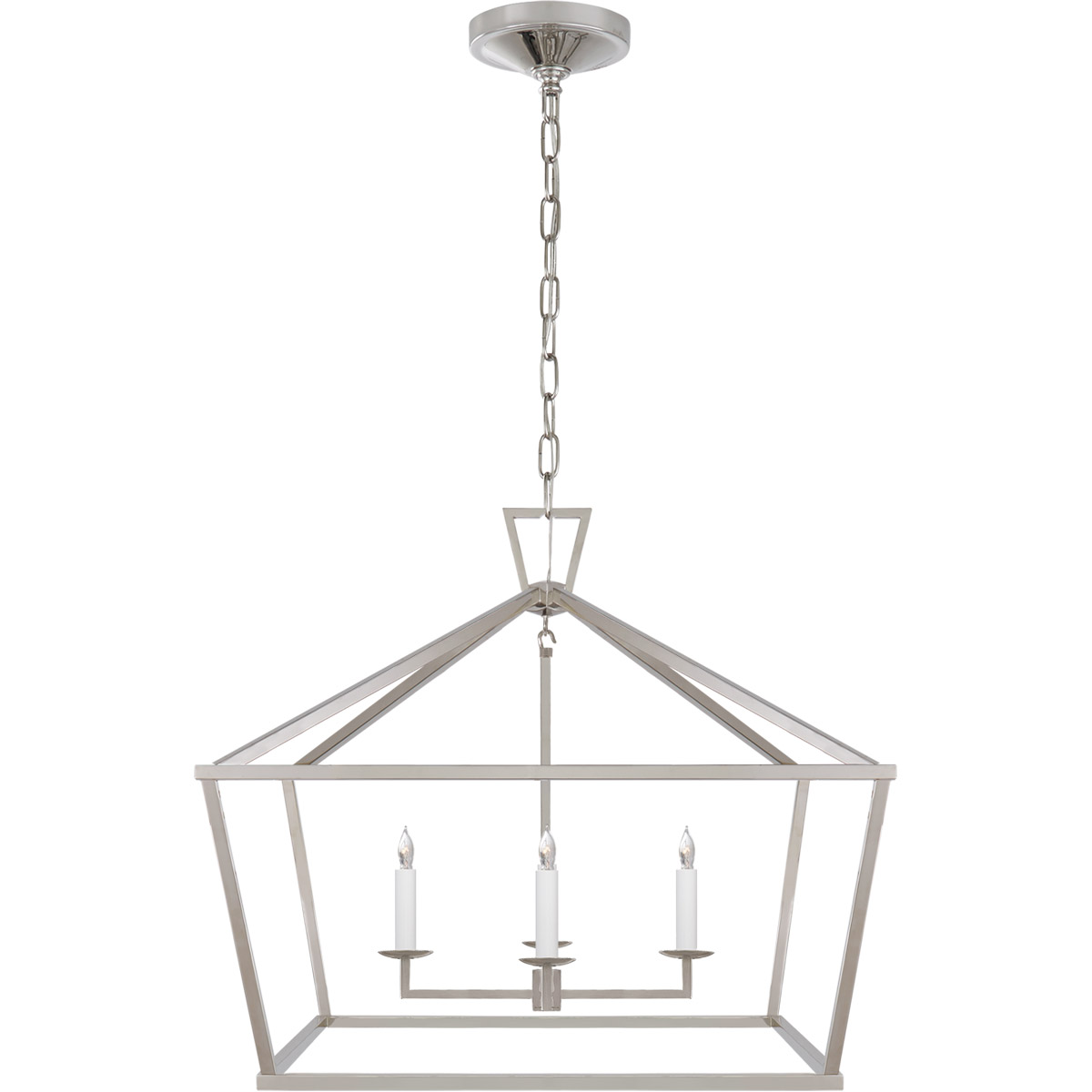 Chapman & Myers Darlana 4 Light 28 inch Polished Nickel Linear Lantern Pendant Ceiling Light, Medium