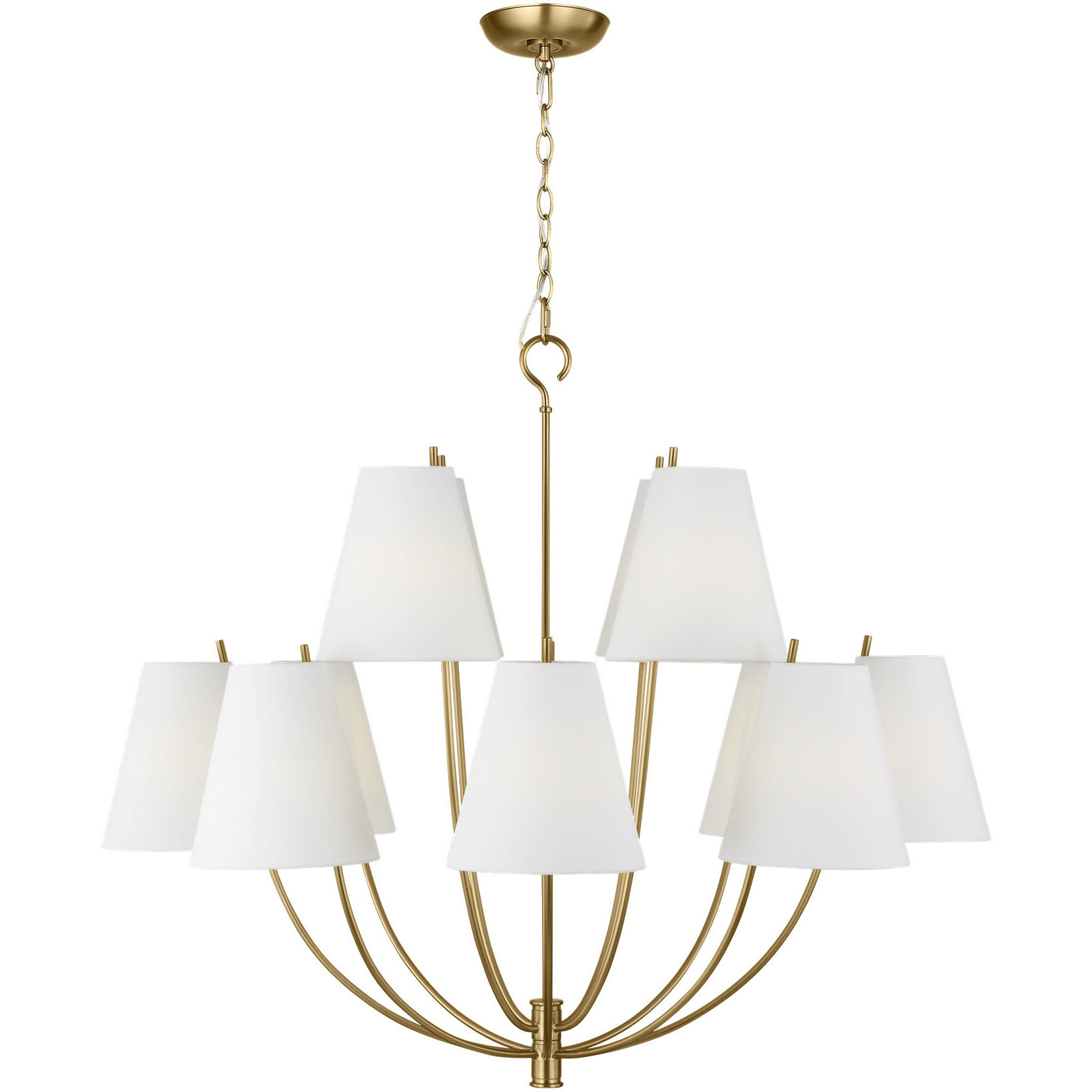 C&M by Chapman & Myers Marina 12 Light 40 inch Burnished Brass Chandelier Ceiling Light