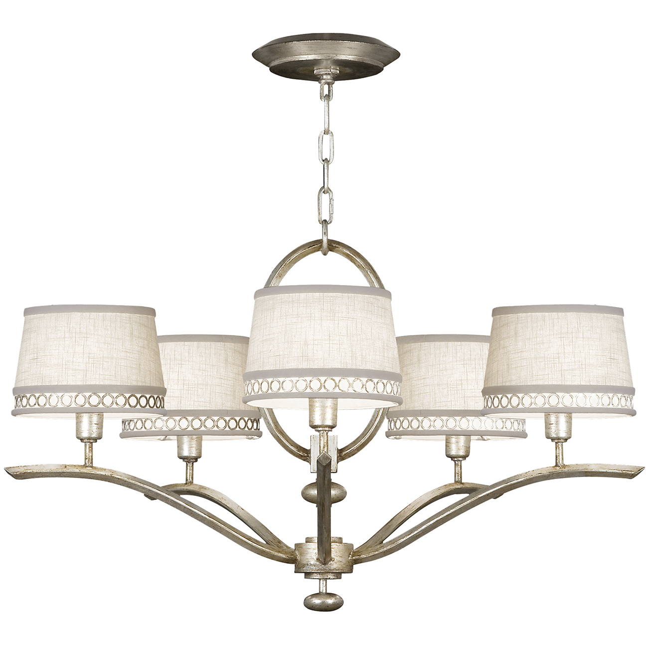 Allegretto 5 Light 29 inch Silver Chandelier Ceiling Light