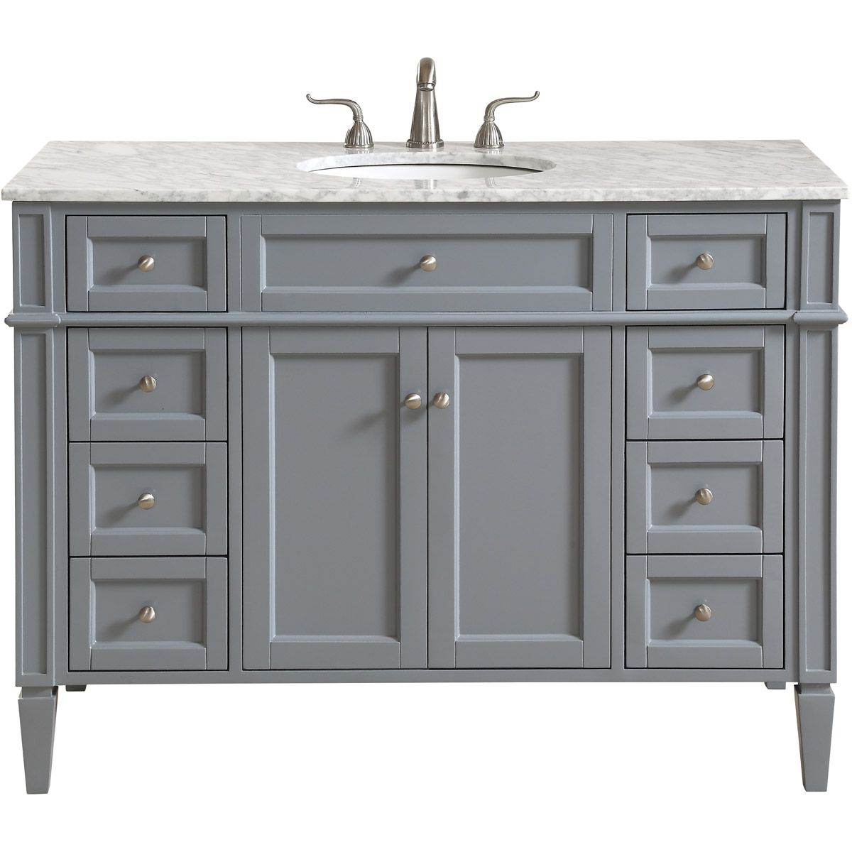 Park Avenue 48 X 35 inch Grey with Carrara White Marble Vanity Set in Gray