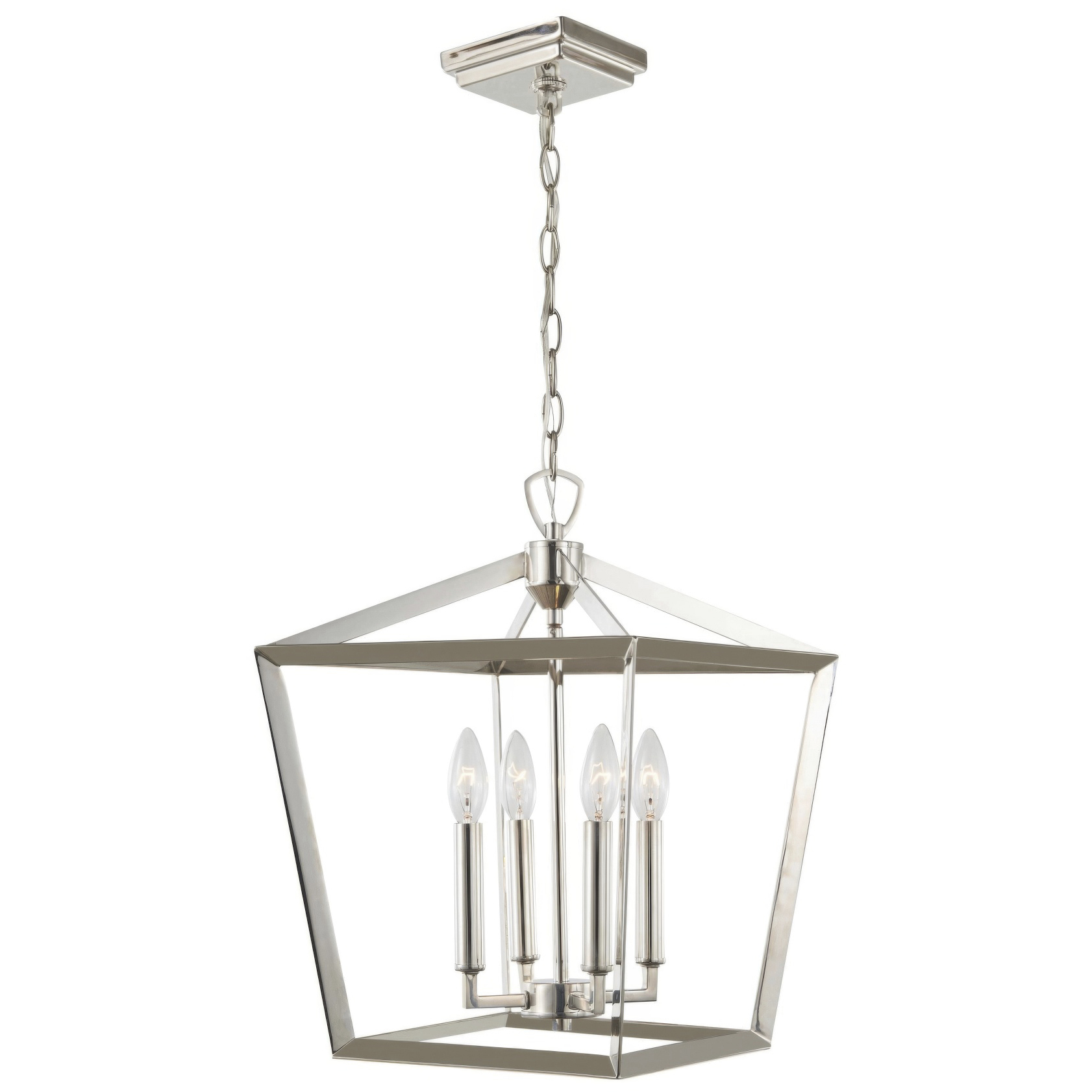 York 1 Light 13 inch Polished Nickel Pendant Ceiling Light, Luz Studio
