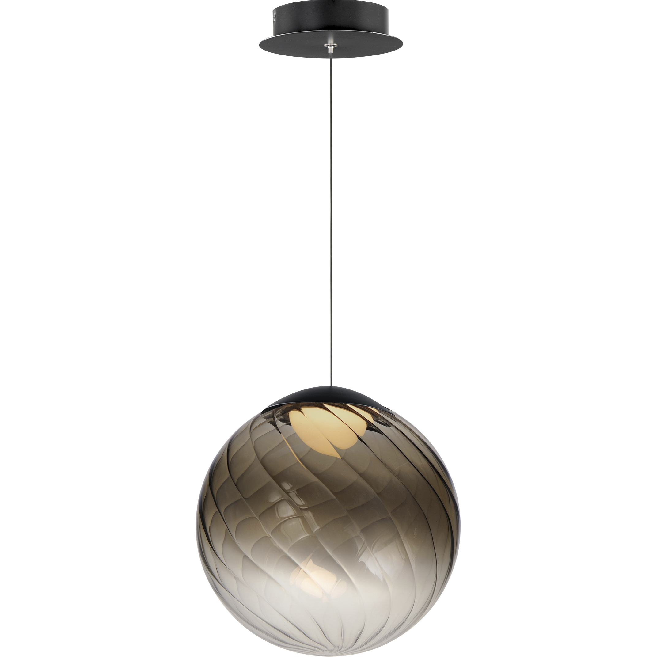 Planetary LED 9.75 inch Black Single Pendant Ceiling Light in Smoke