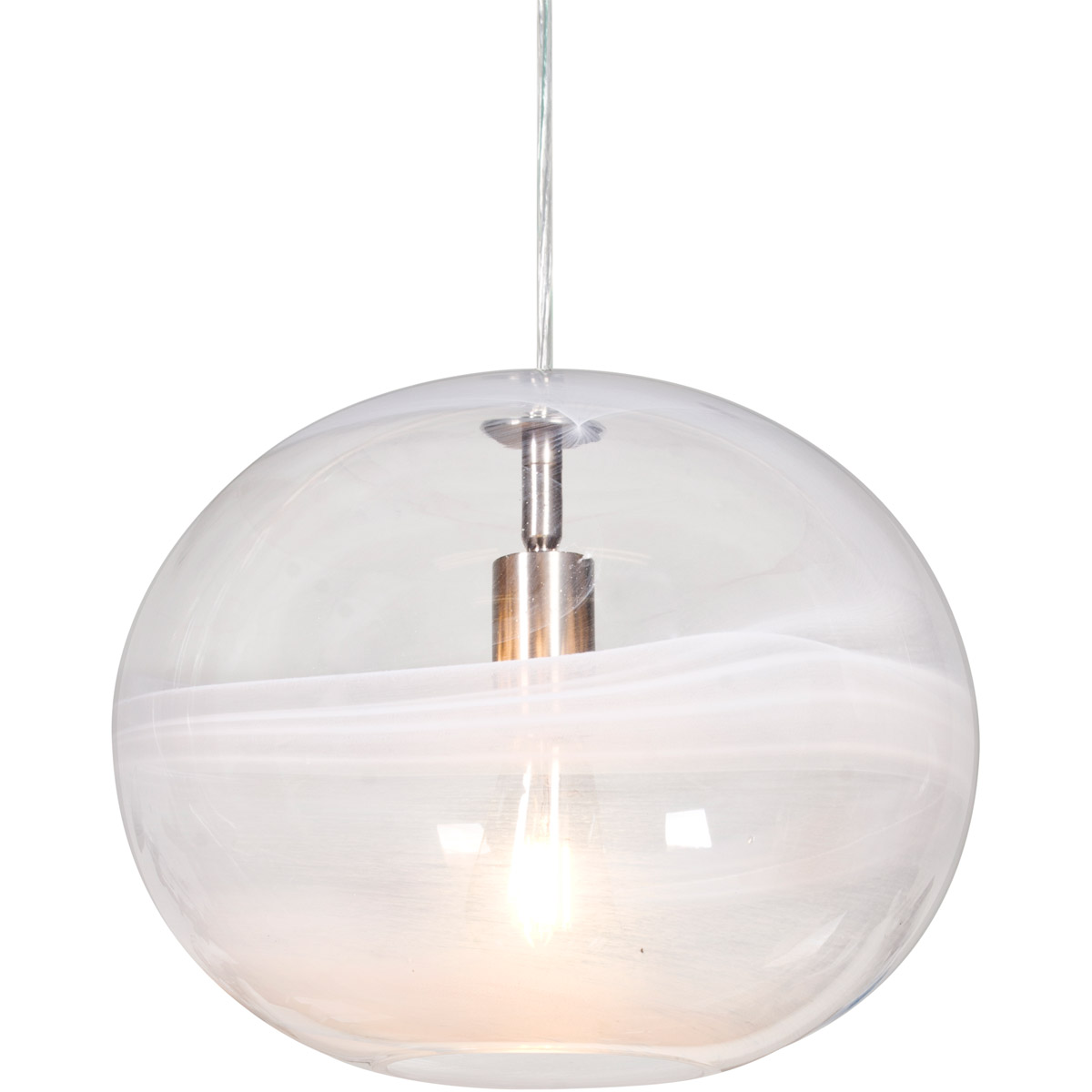Geno 1 Light Satin Nickel Pendant Ceiling Light