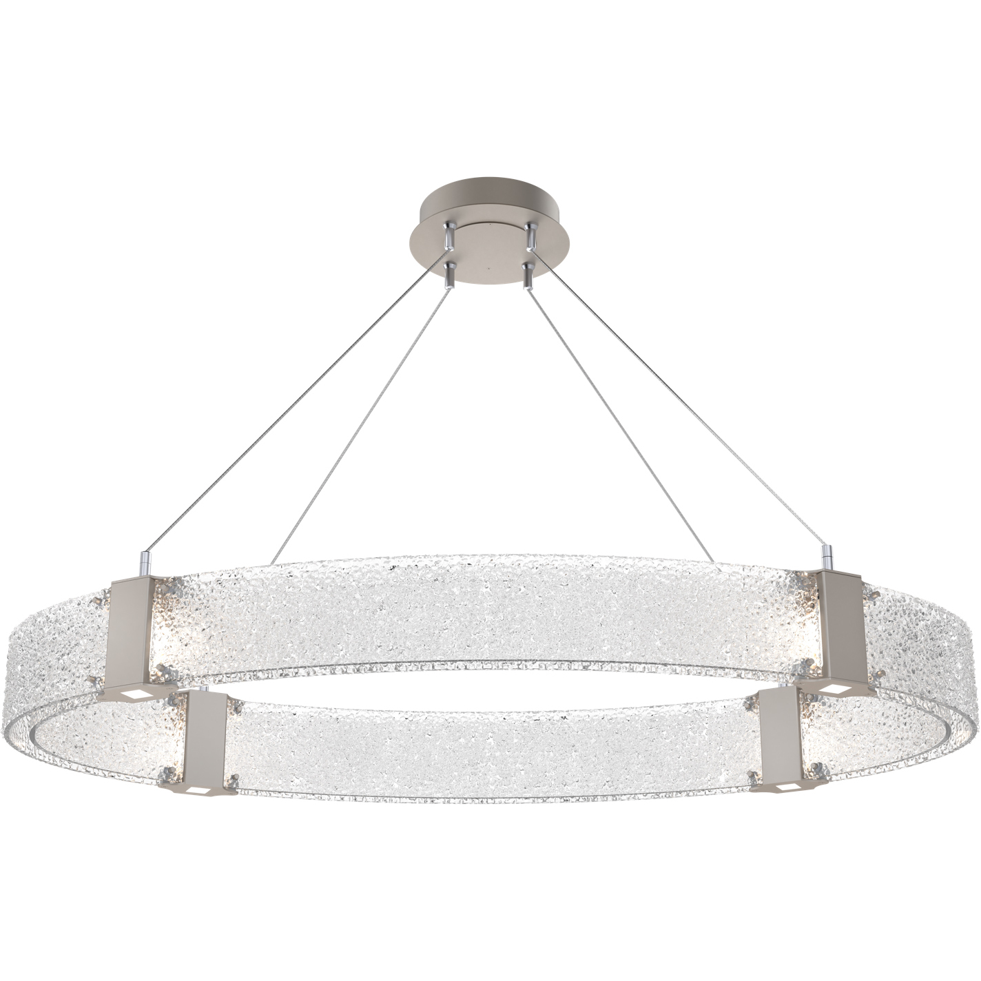 Parallel LED 44 inch Beige Silver Linear Pendant Ceiling Light in Metallic Beige Silver, Clear Rimelight, 2700K LED, Oval