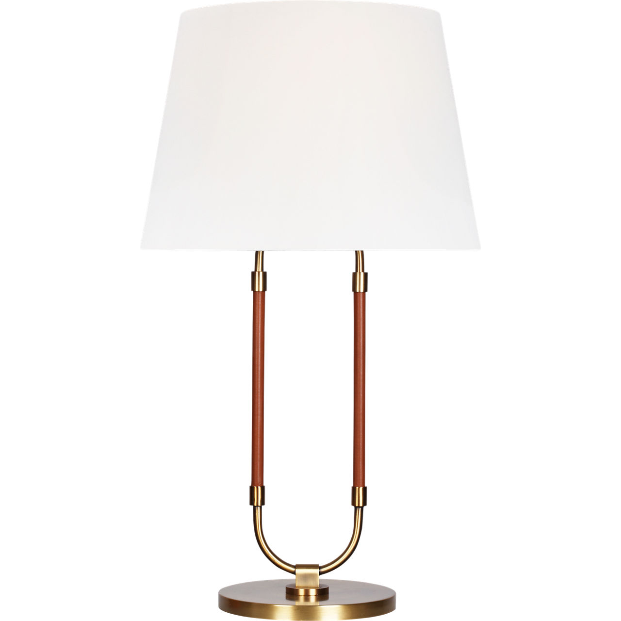 Katie 30.13 inch 9.5 watt Time Worn Brass / Saddle Leather Table Lamp Portable Light