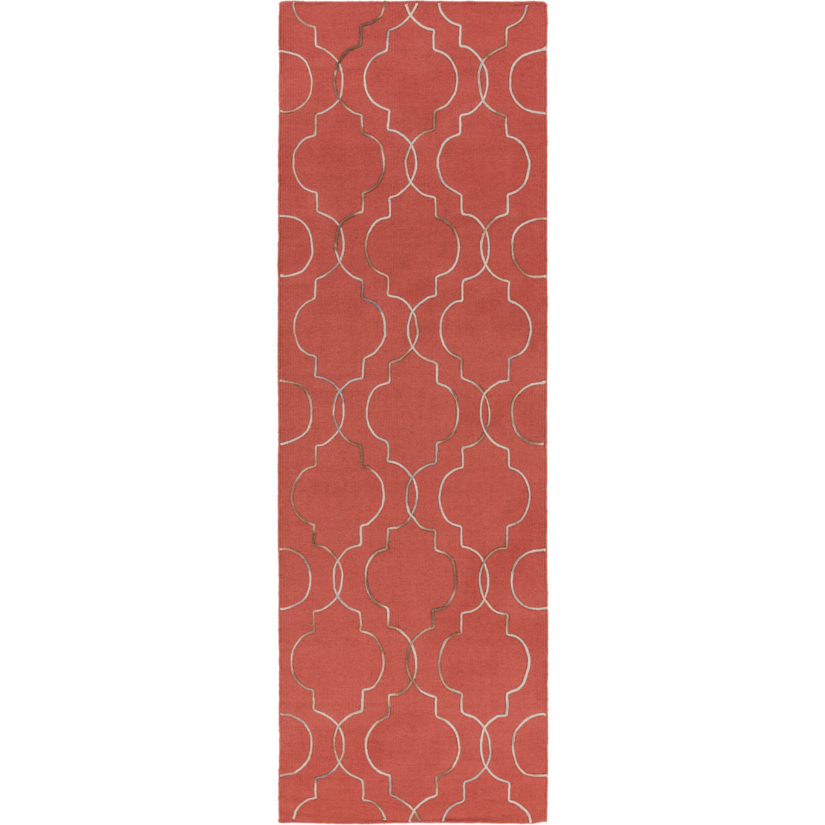 Seabrook 96 X 30 inch Brick, Beige, Dark Brown Rug