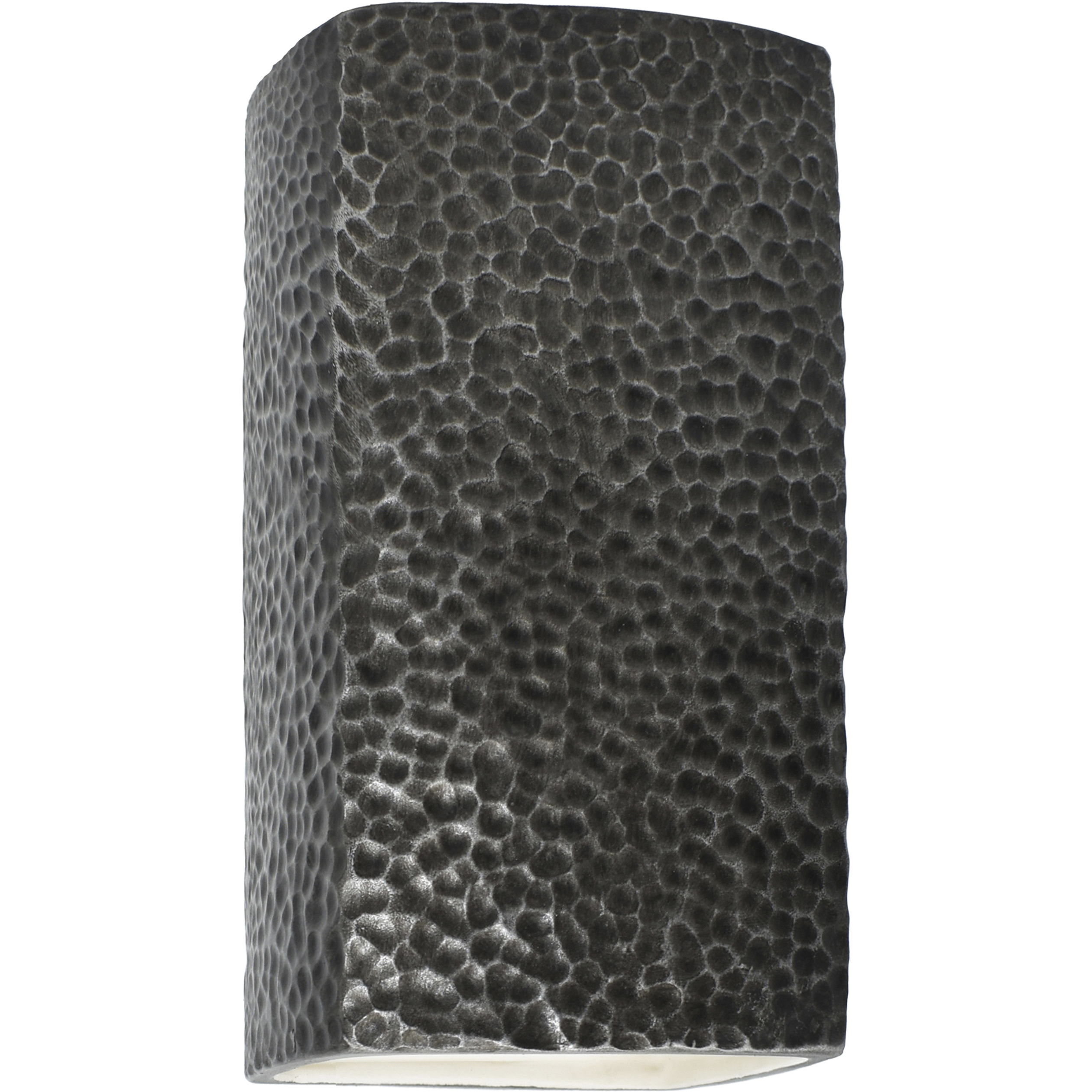 Ambiance Rectangle LED 9.5 inch Hammered Pewter Outdoor Wall Sconce, Small