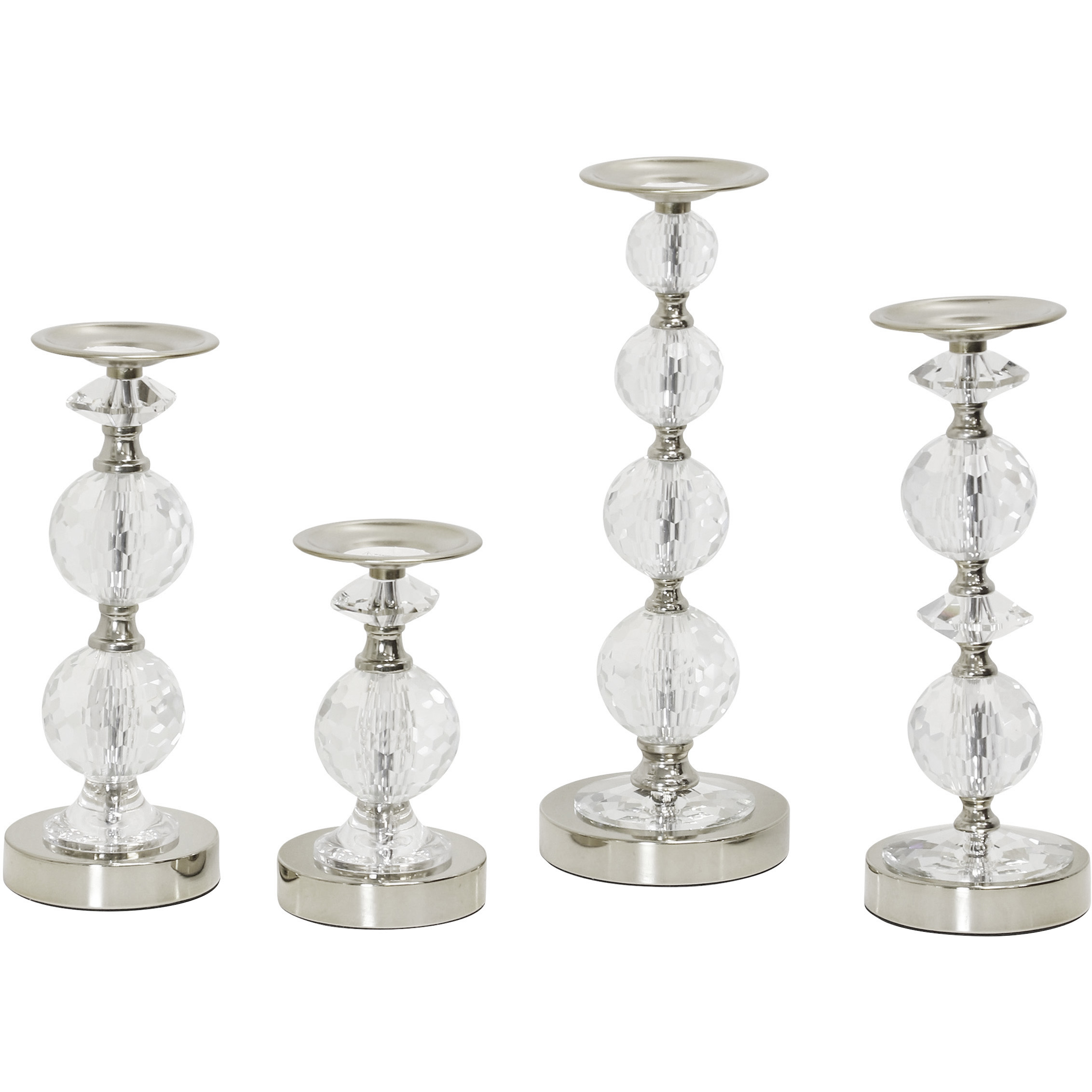 Aren Candle Holder in Chrome and Clear