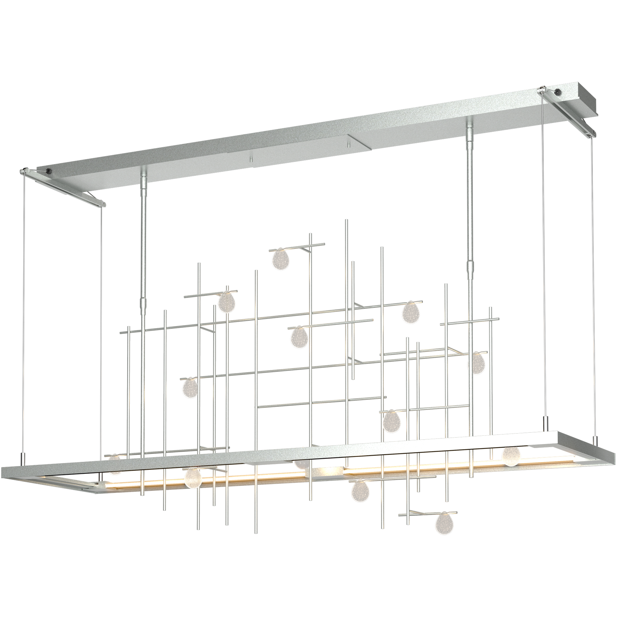 Spring LED 53.4 inch Vintage Platinum Pendant Ceiling Light, Standard