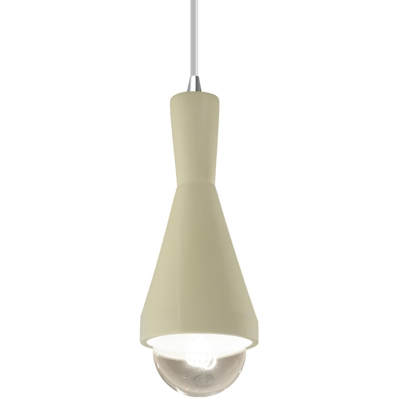 Radiance Collection - Erlen 1 Light 4.75 inch Vanilla Gloss and Polished Chrome Pendant Ceiling Light in Replaceable Bulb, White, Form+Finish+Function