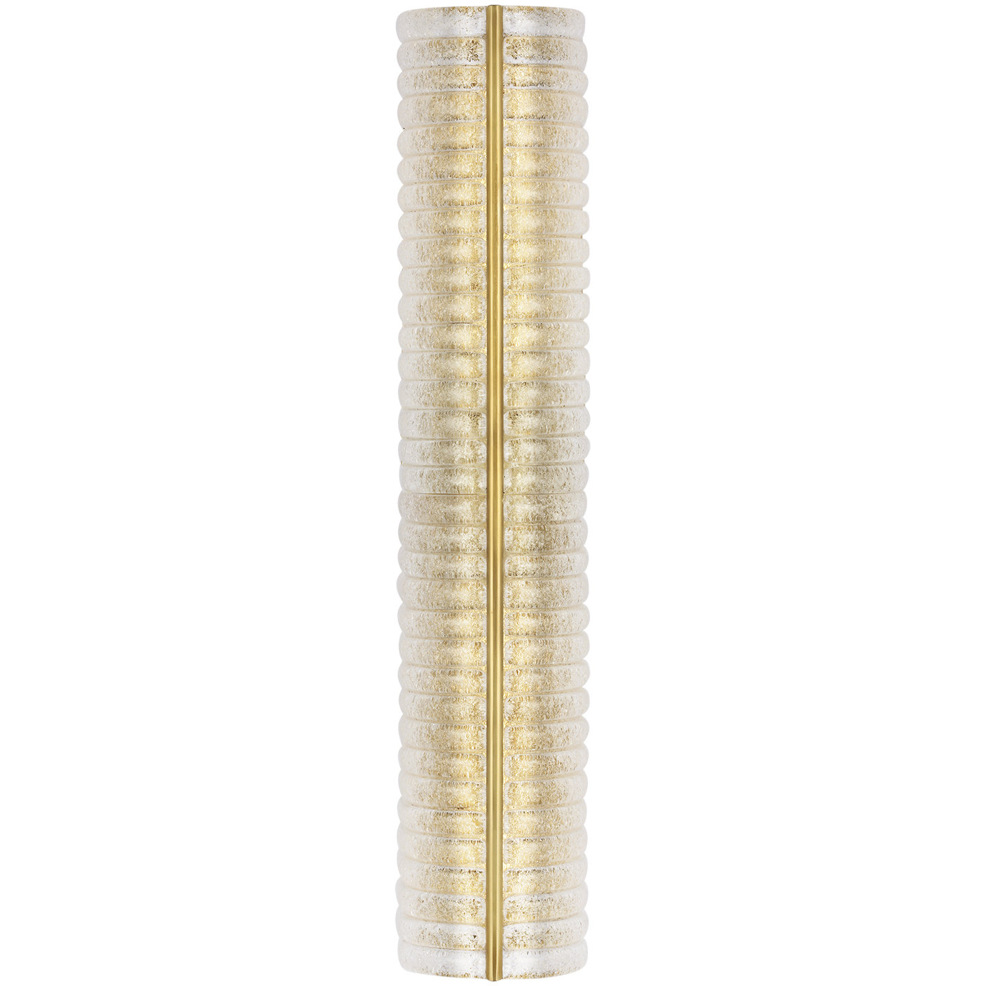 AERIN Claude LED 5.5 inch Hand-Rubbed Antique Brass Linear Sconce Wall Light in Clear Graniglia Glass