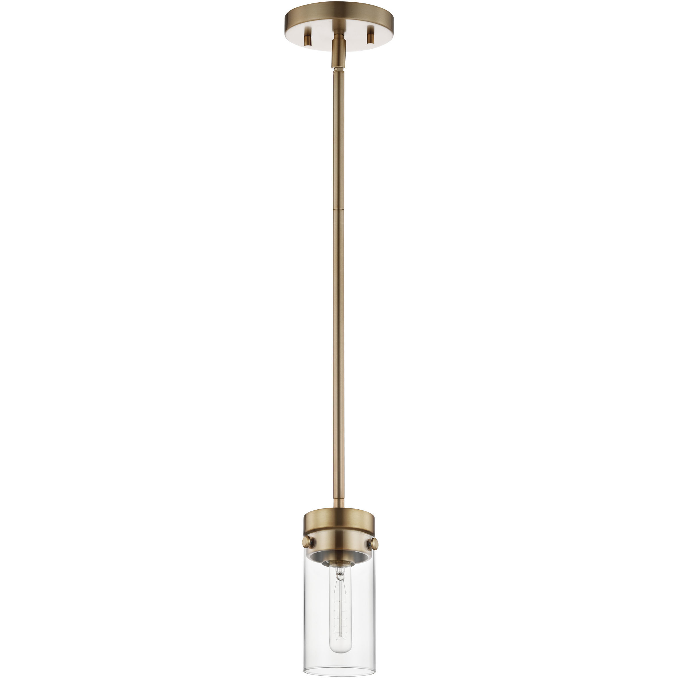 Intersection 1 Light 3.5 inch Burnished Brass Mini-Pendant Ceiling Light