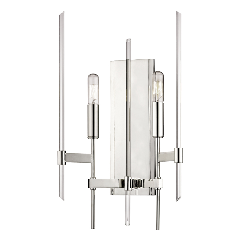 Bari 2 Light 9.75 inch Polished Nickel Wall Sconce Wall Light
